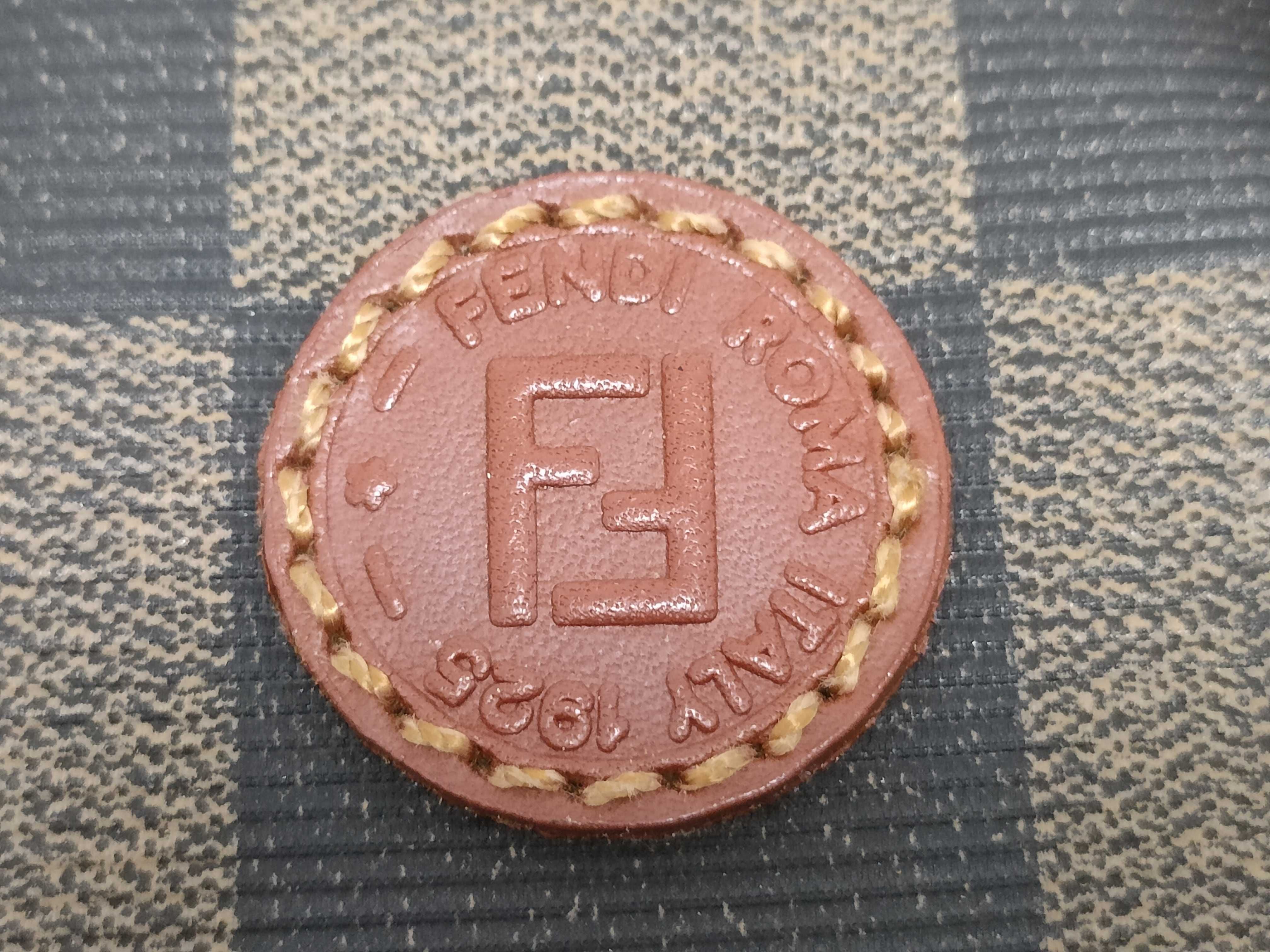 Fendi Pequin Mini Boston Bag — Tobacco × Bordeaux