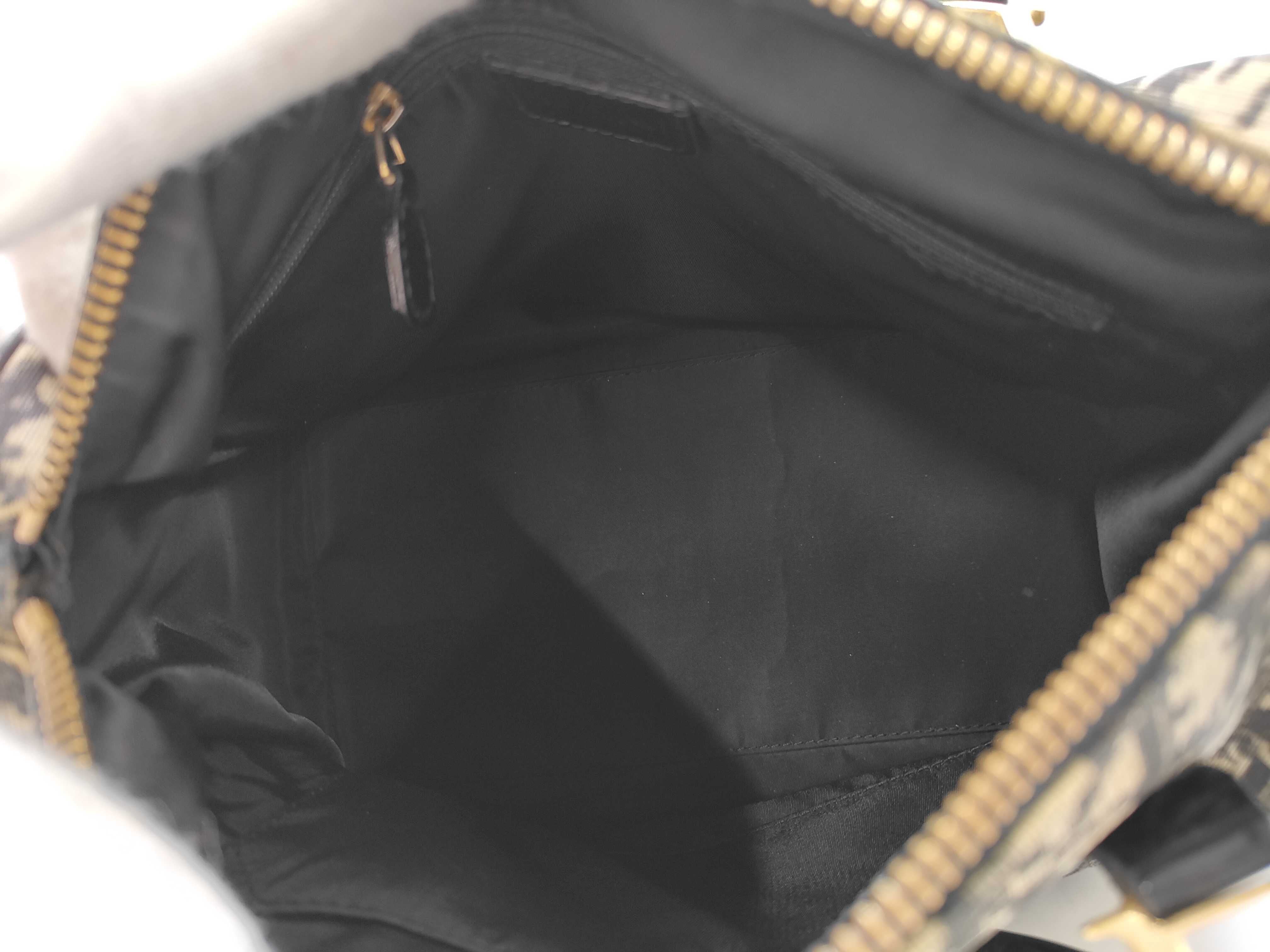 Trotter PVC Boston Bag in Navy Oblique Monogram Gold Hardware
