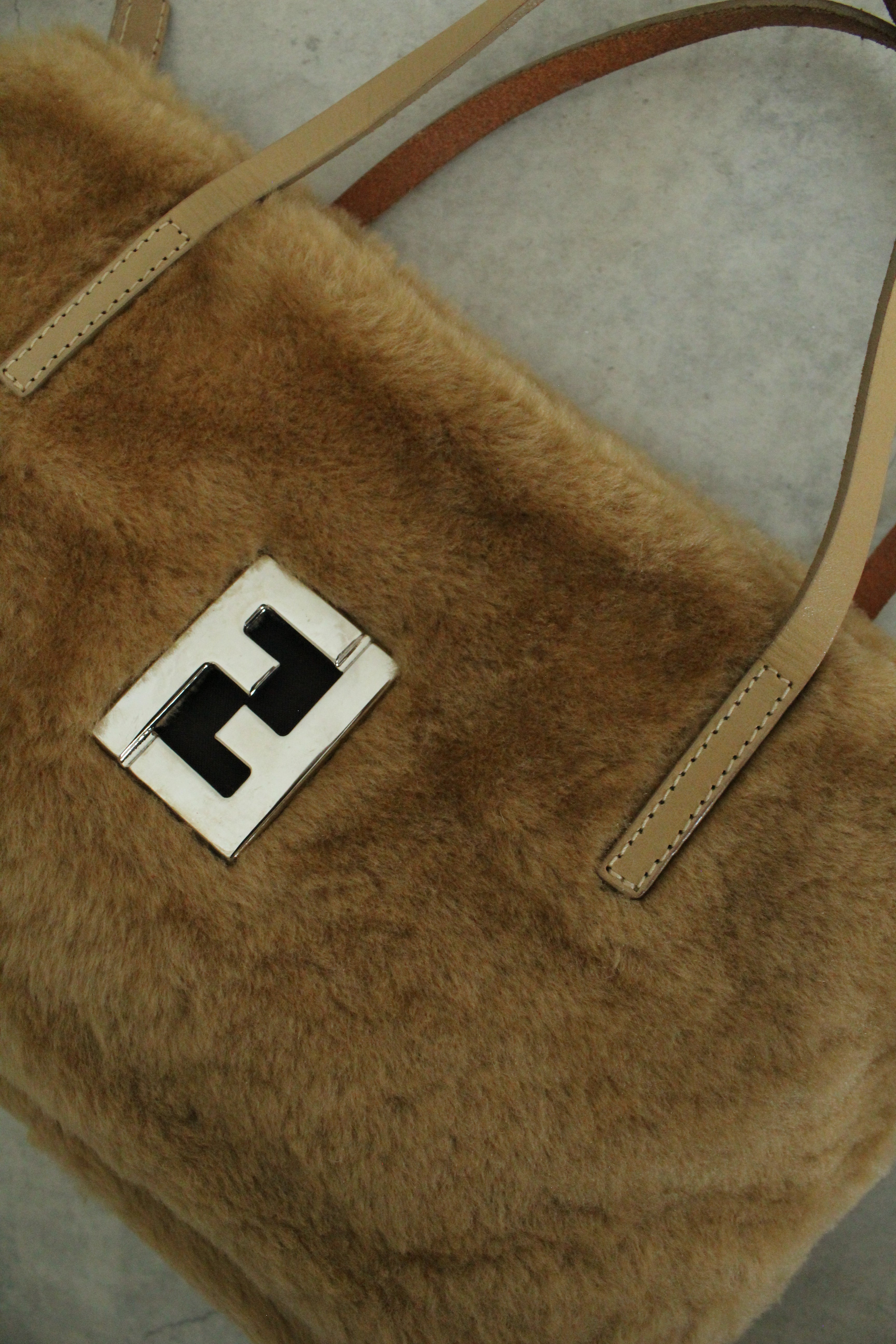 Faux Fur Boa FF logo Tote Bag