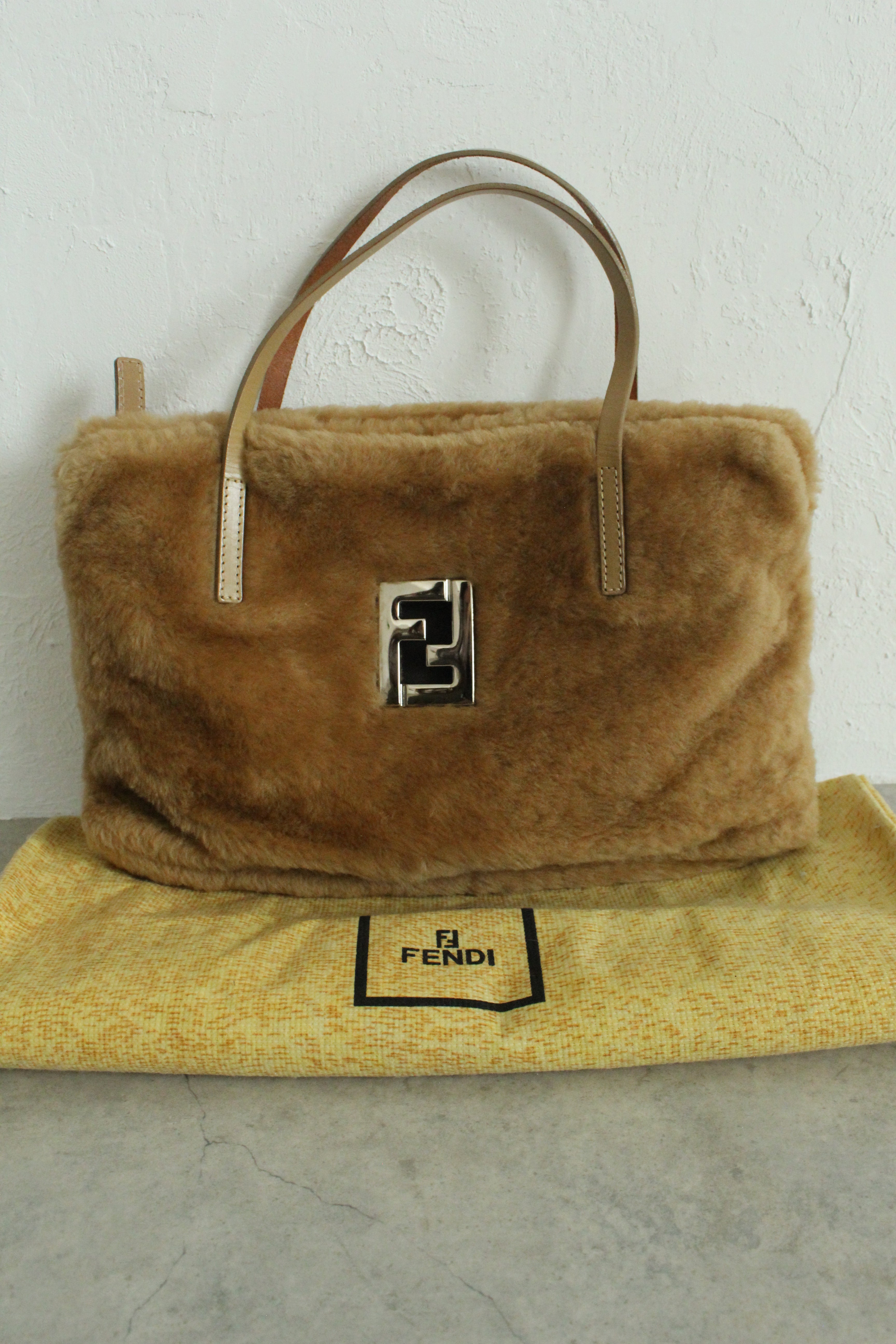 Faux Fur Boa FF logo Tote Bag
