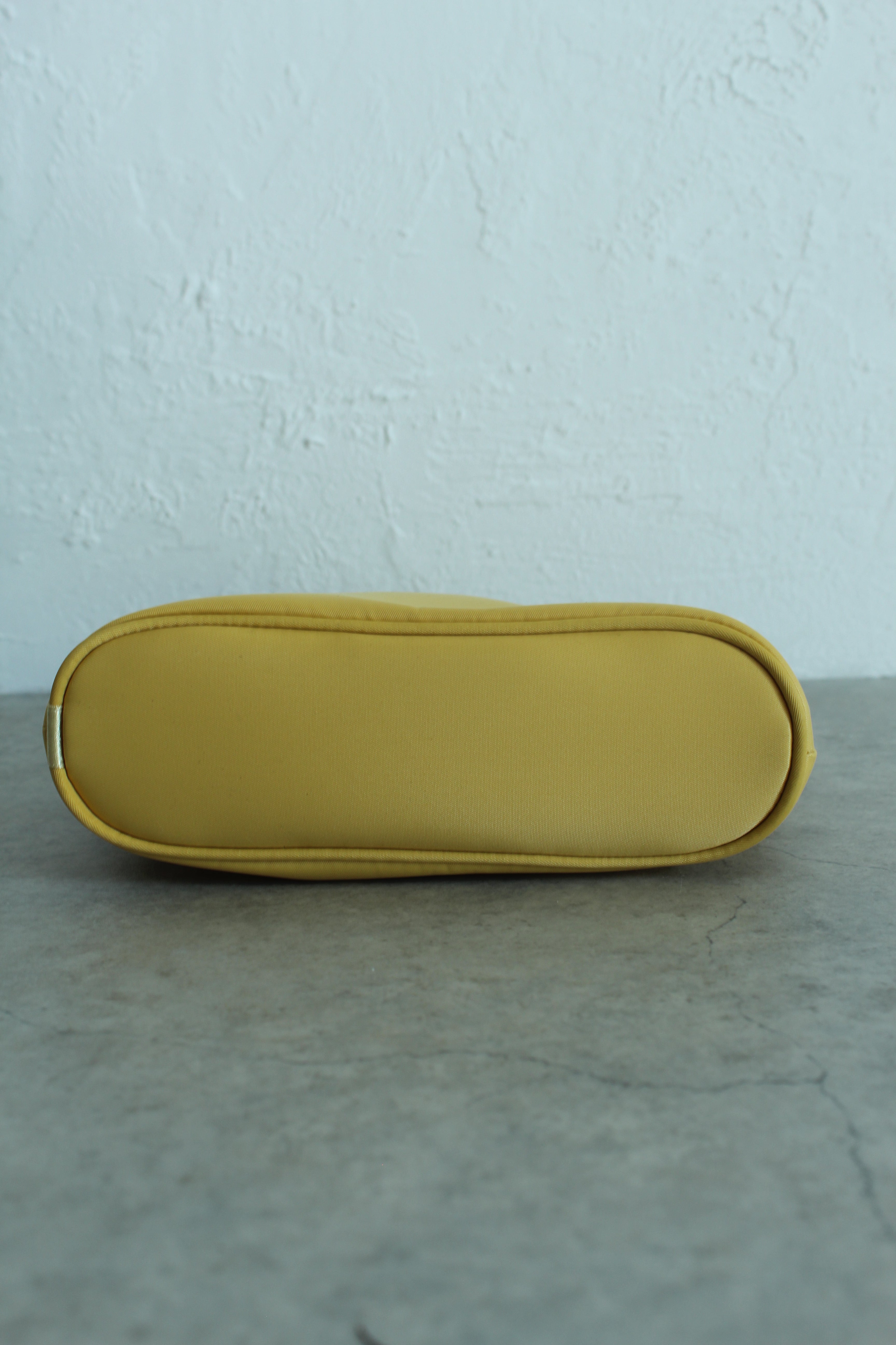 Round Handle Nylon Tote Bag in Lemon Yellow + Scarf
