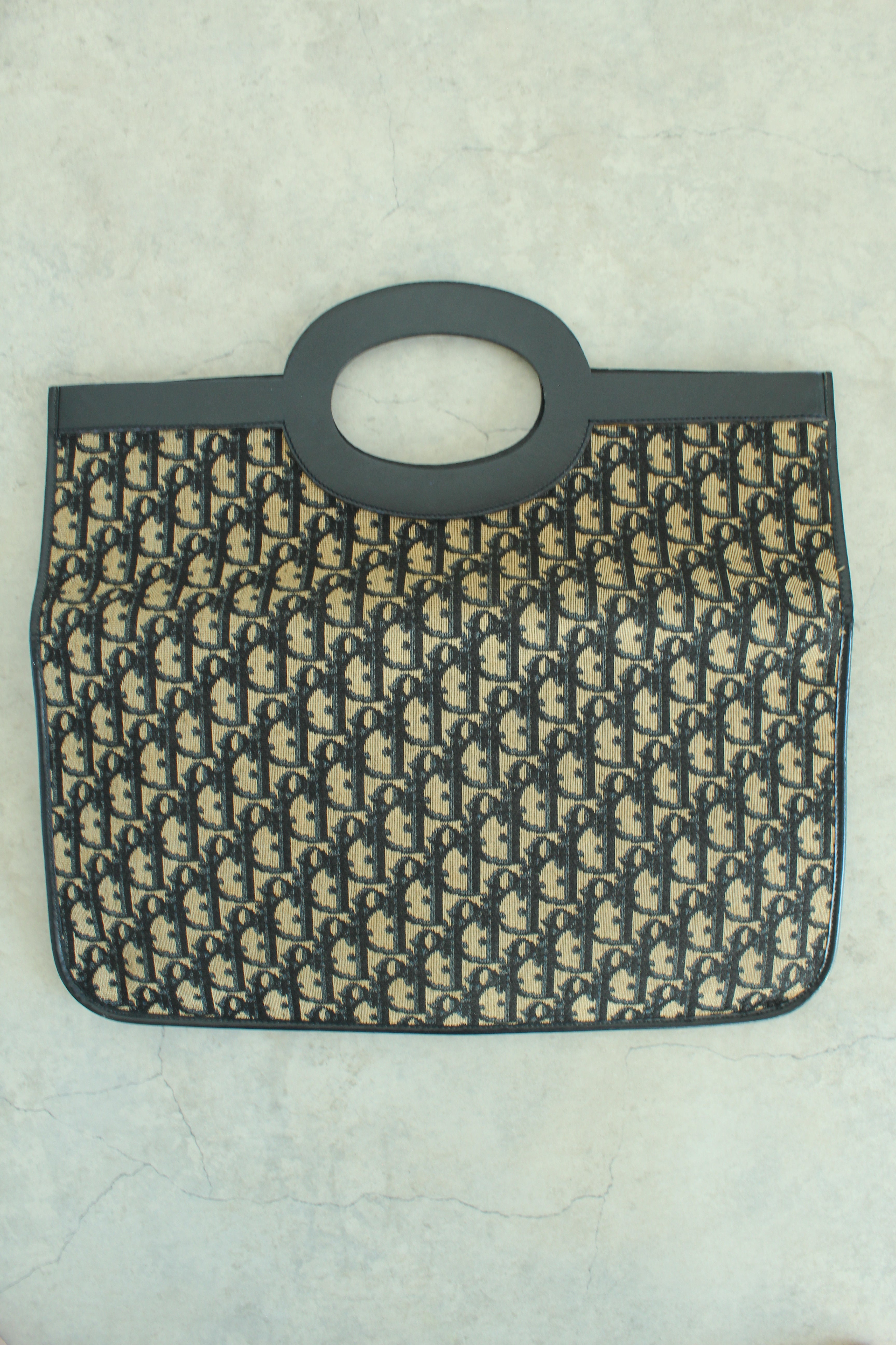 Oblique Fold over clutch in navy blue
