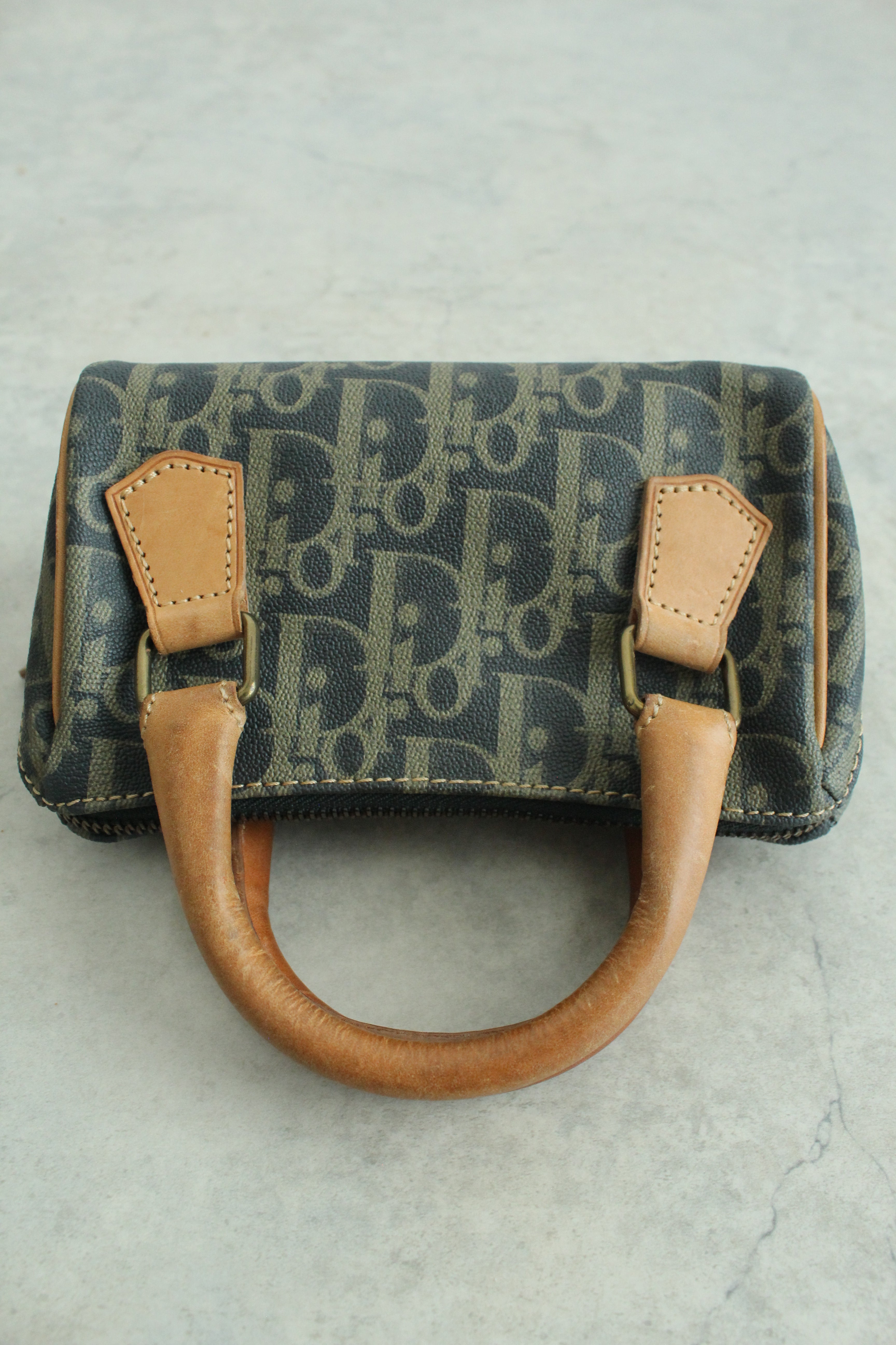 Mini Boston Bag Oblique Monogram Canvas with Leather Trim