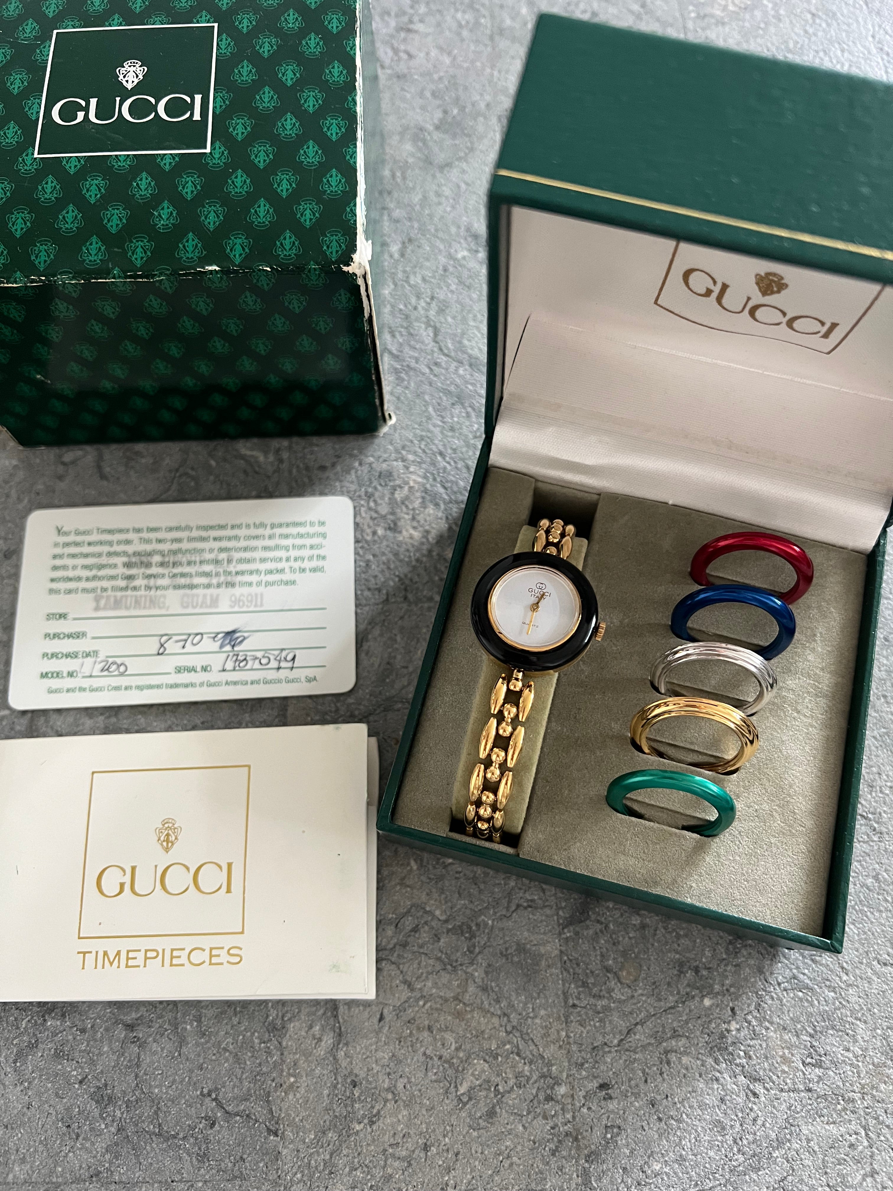 Interchangeable Bezel 6 colors Watch Accessories in Gold - 2 types of wrist bracelets w original warranty card