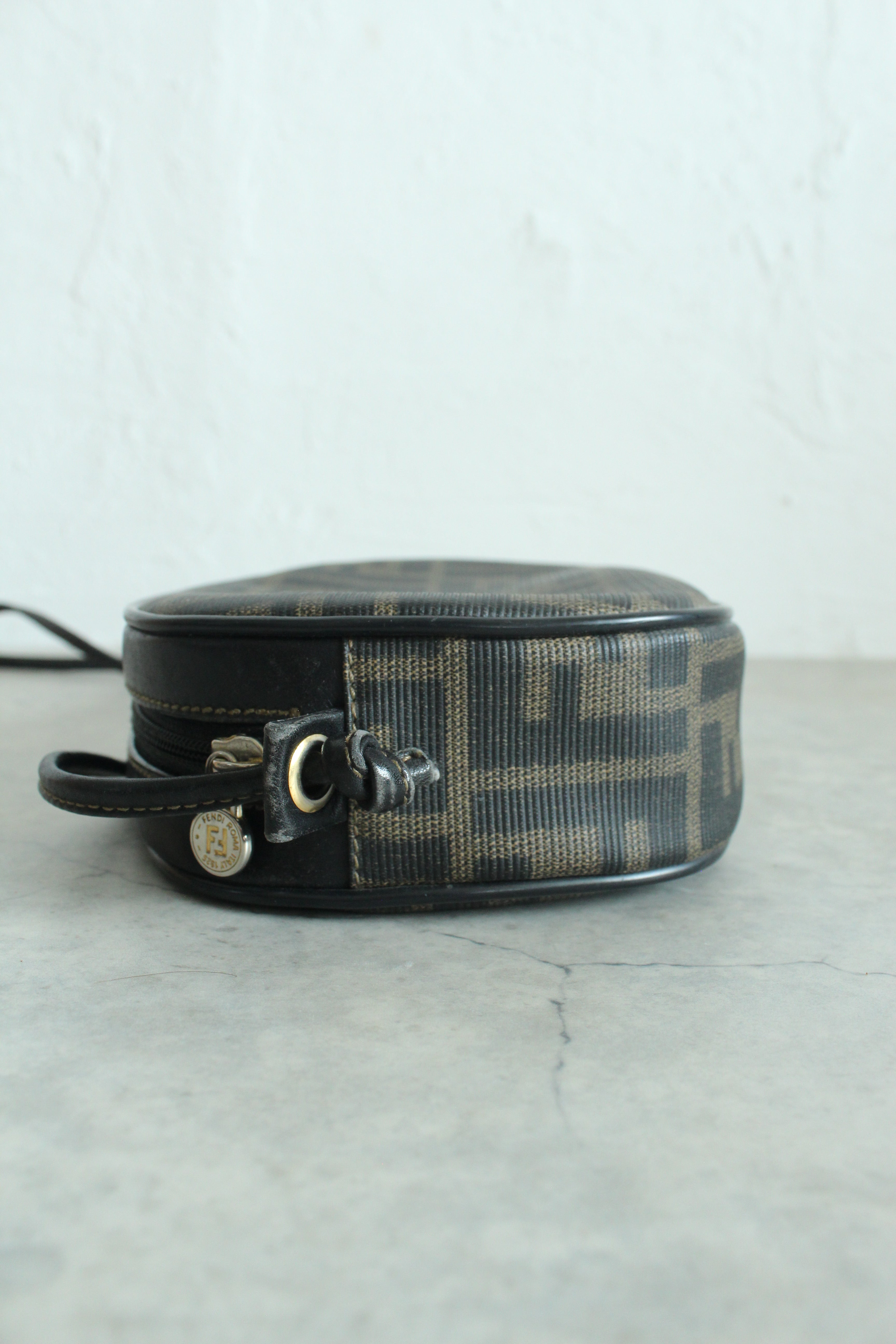 Zucca Round Shoulder Bag in PVC Canvas