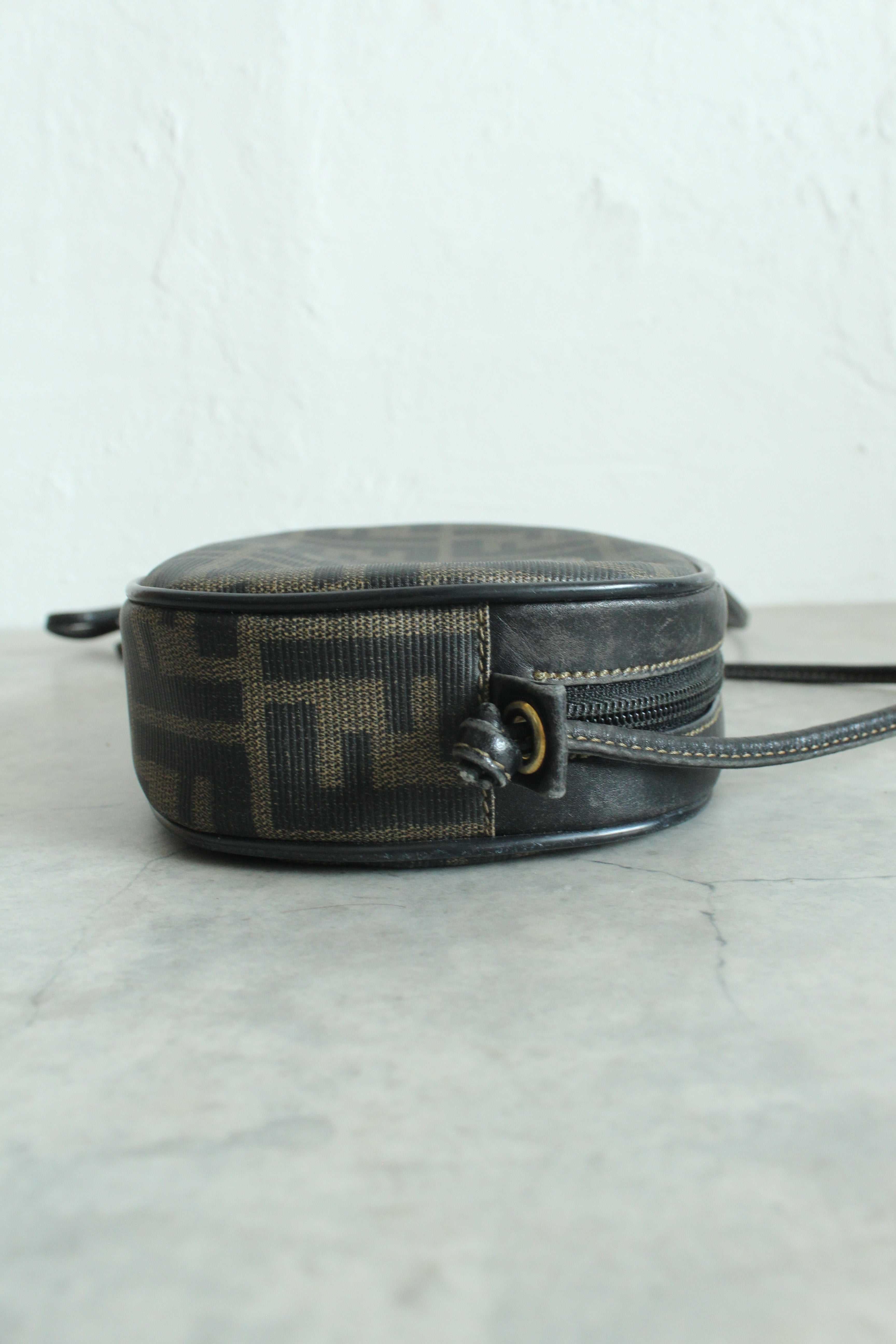 Zucca Round Shoulder Bag in PVC Canvas