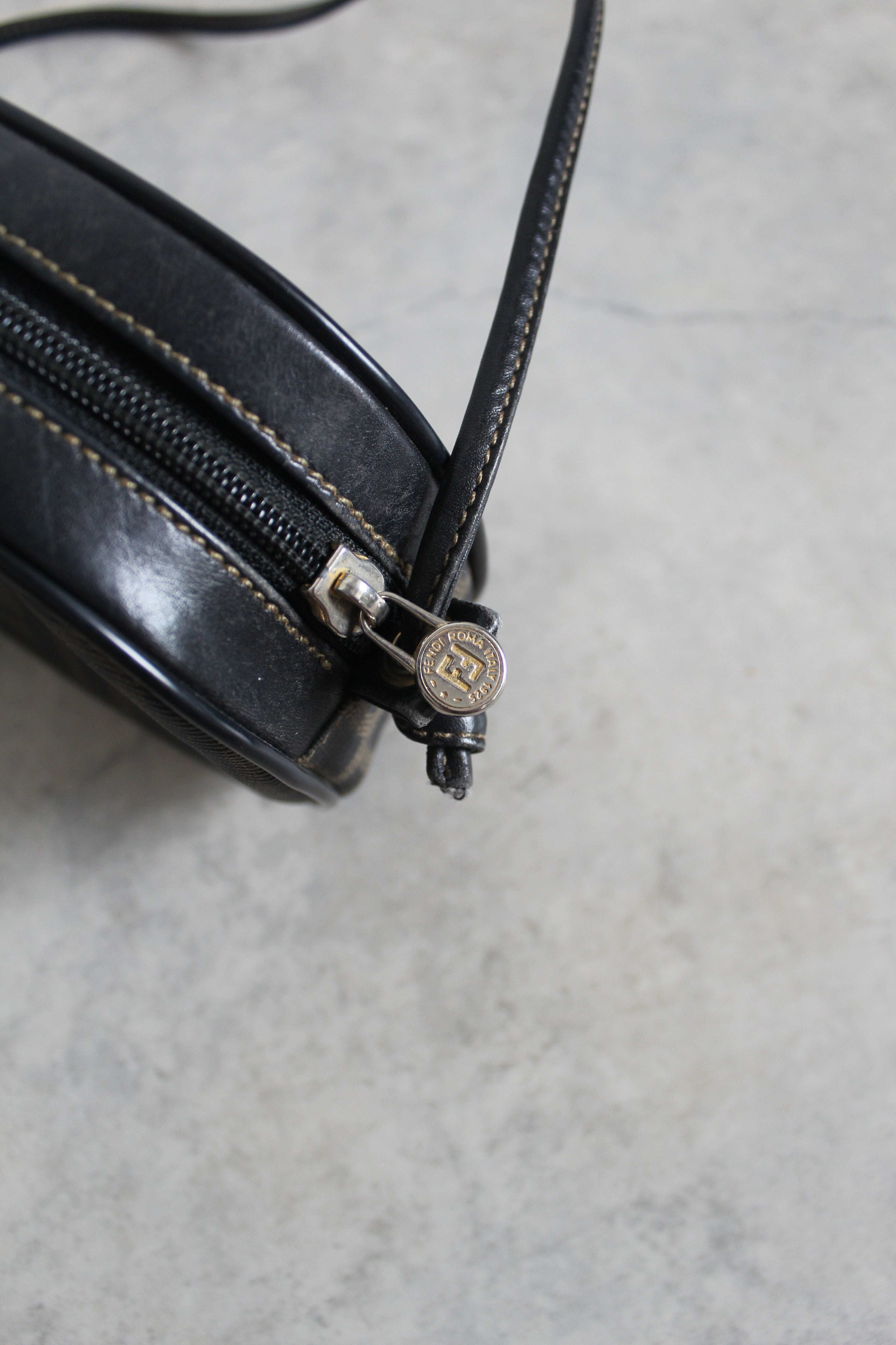 Zucca Round Shoulder Bag in PVC Canvas