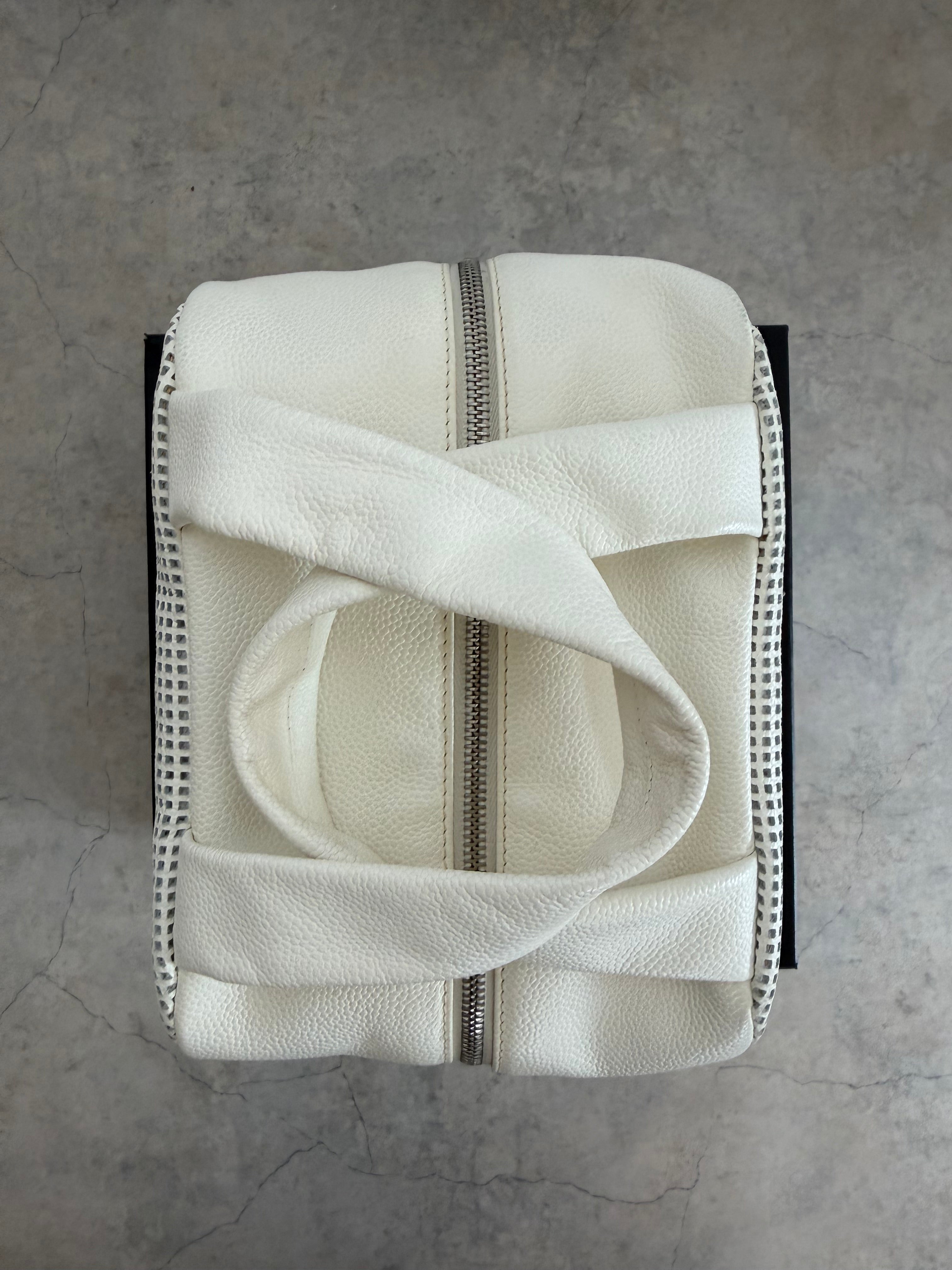 2004–2005 Perforated Caviar Leather CC Bowler Bag in White