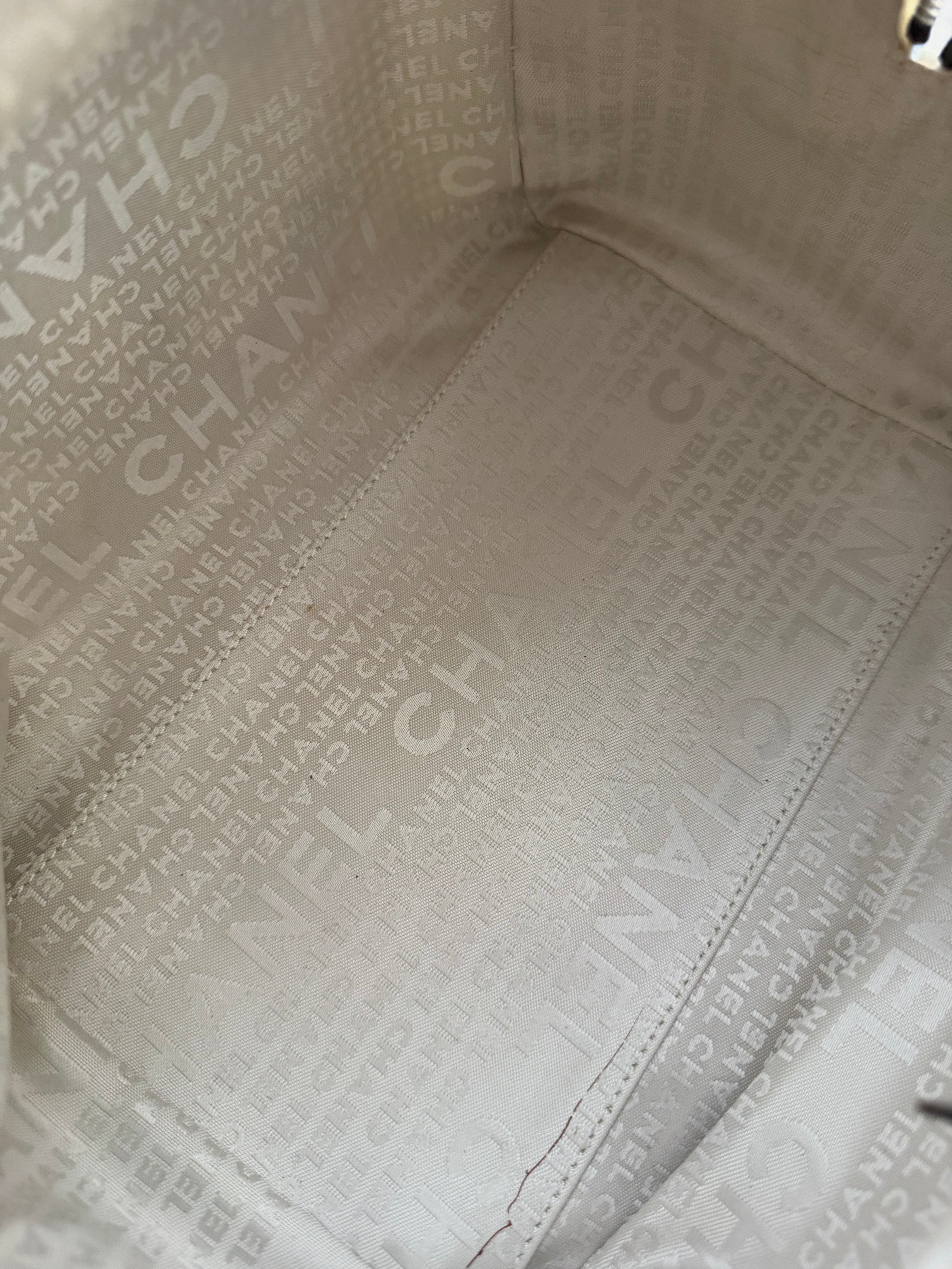 2004–2005 Perforated Caviar Leather CC Bowler Bag in White