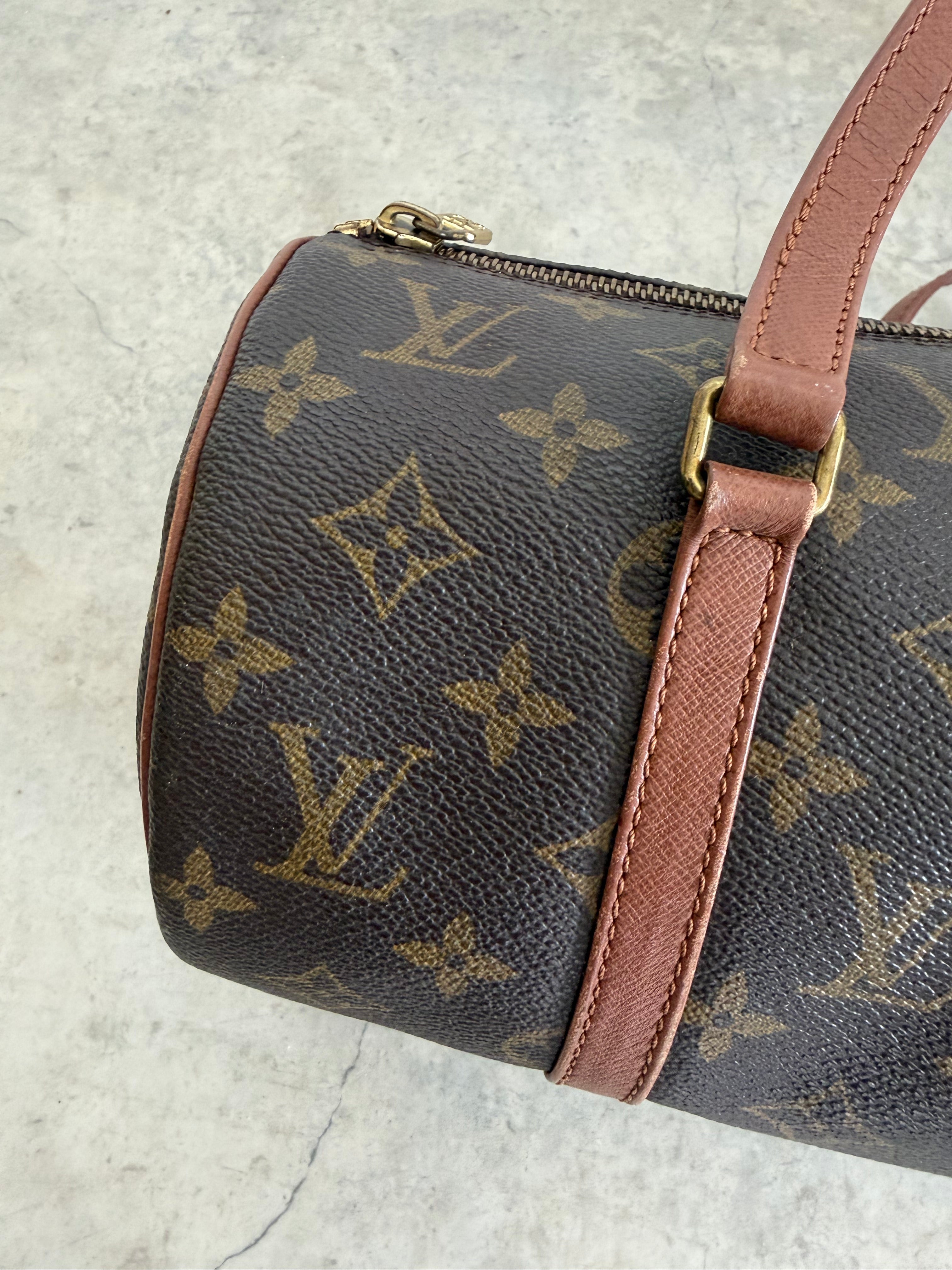 1992 Papillon 30 Monogram Canvas Handbag with Mini pouch bag