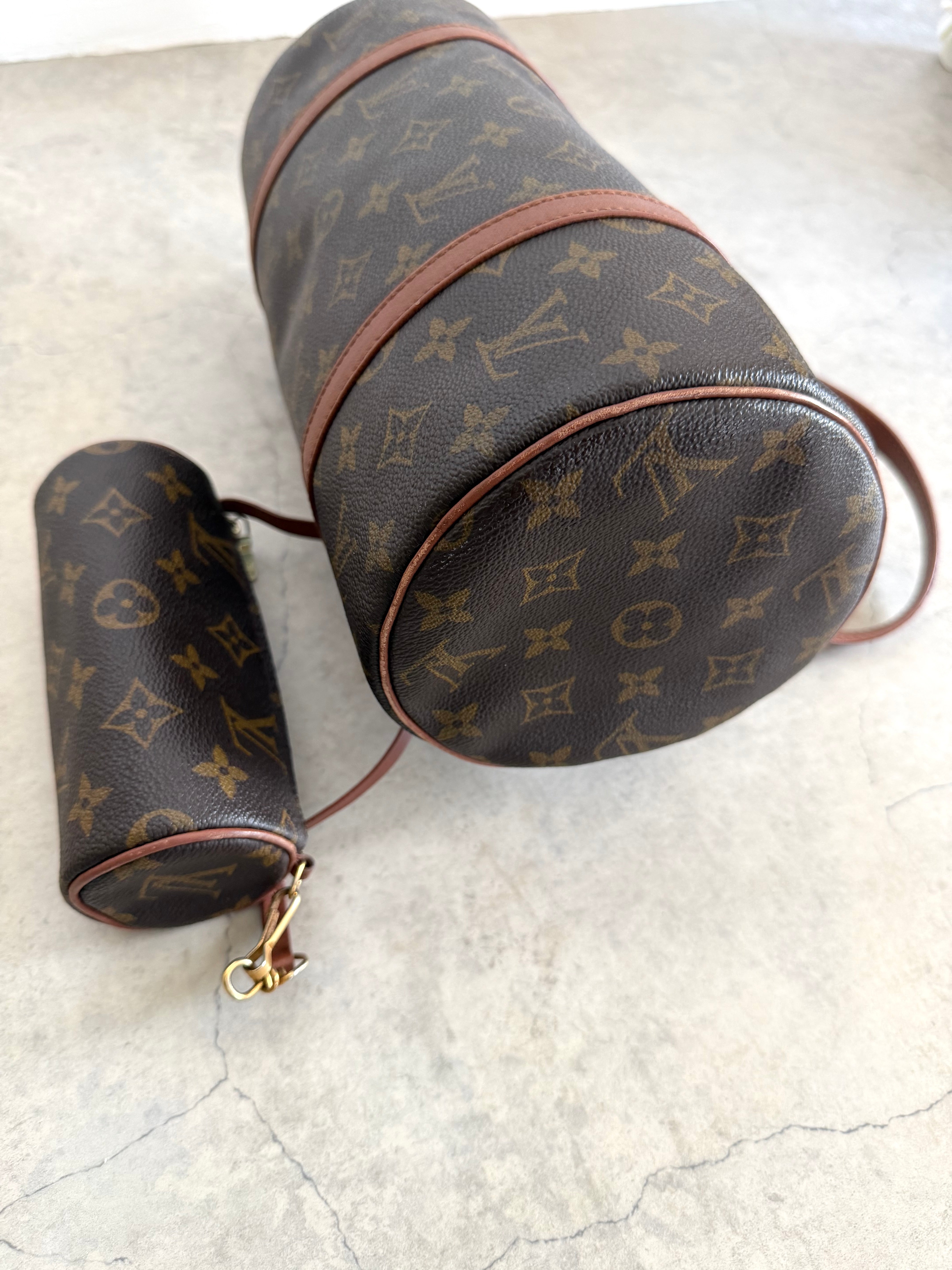 1992 Papillon 30 Monogram Canvas Handbag with Mini pouch bag
