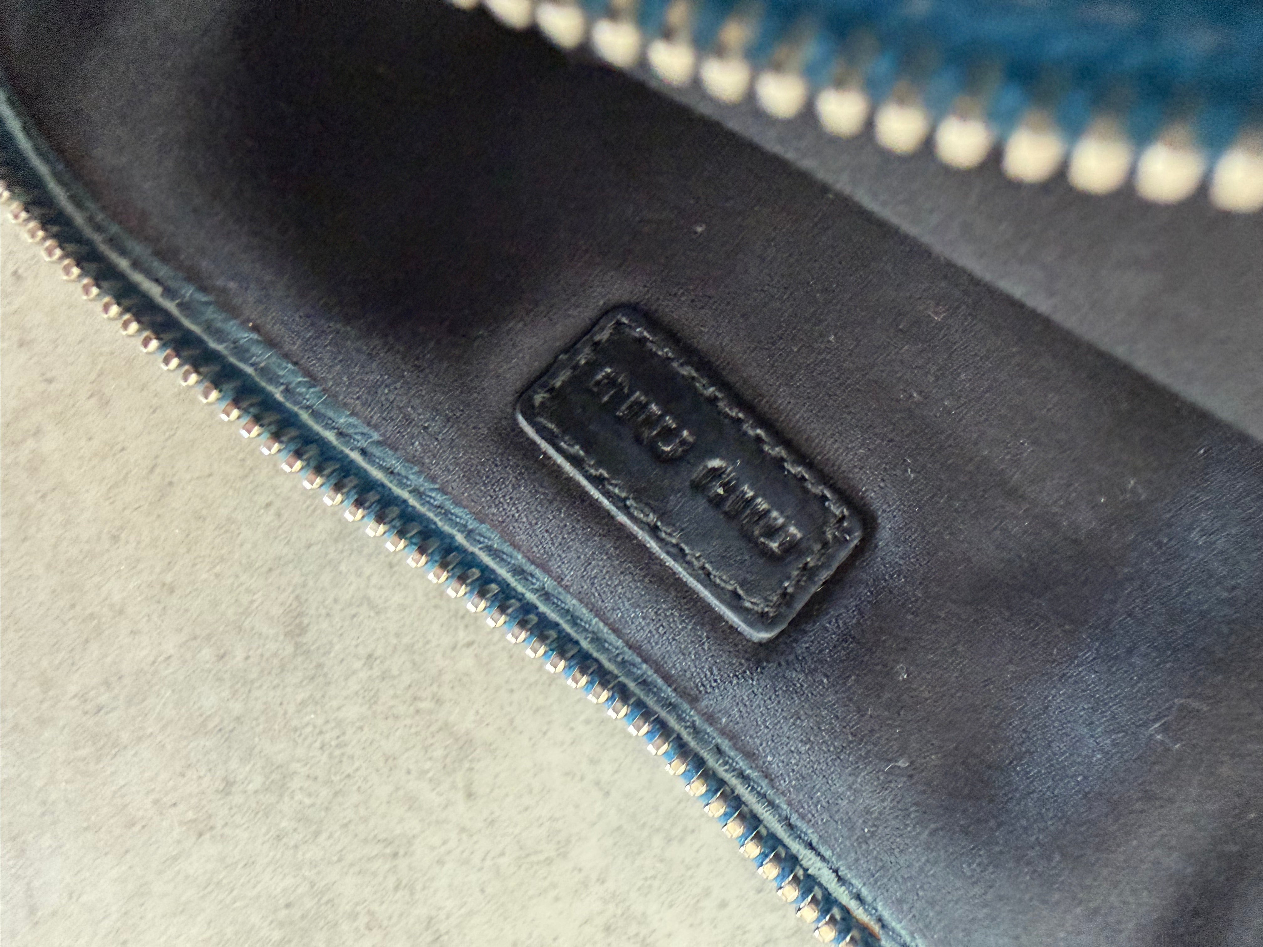Matelassé Leather Mini Bag in Blue/Grey