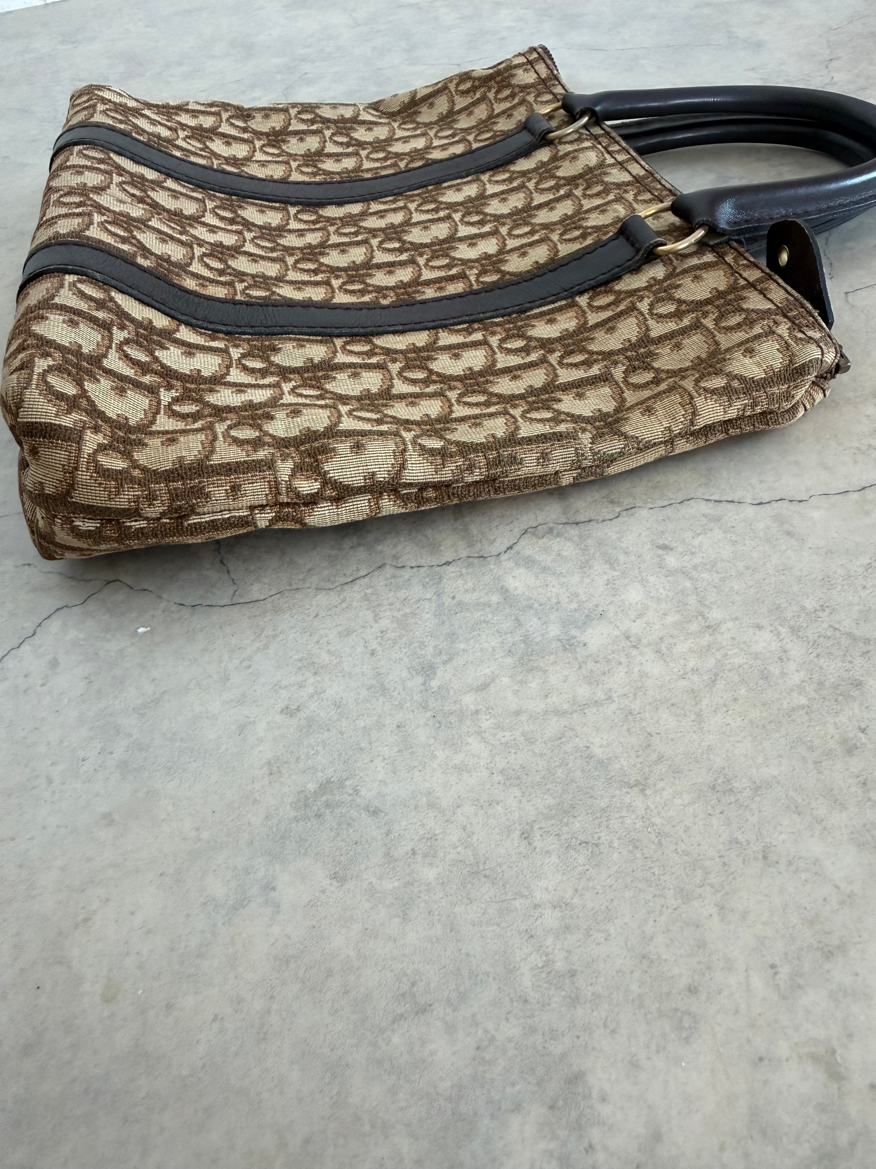 Trotter Monogram Canvas Mini Tote in Brown