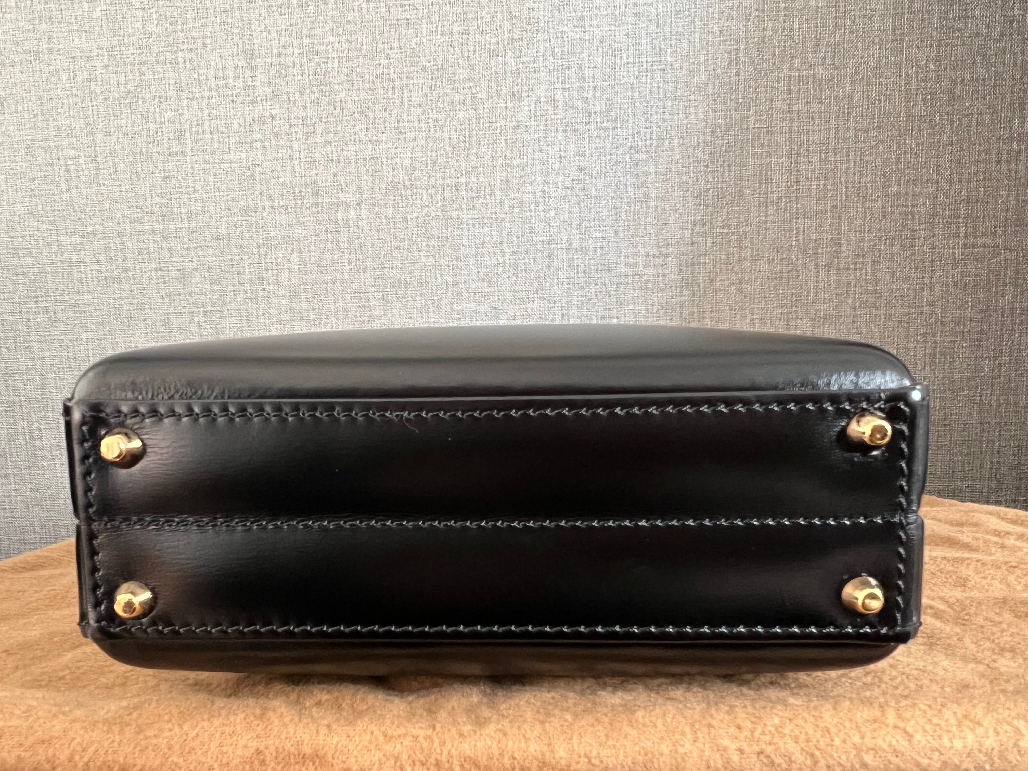 Calfskin Top Handle Small Box Purse