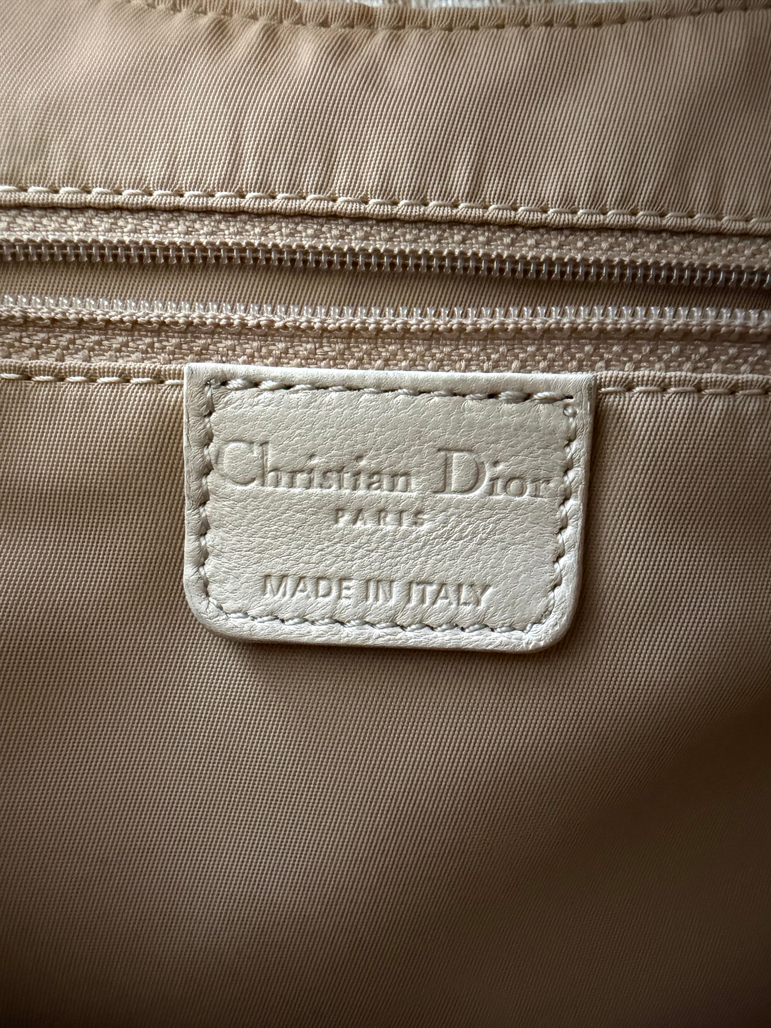 Romantique Trotter Canvas Handbag Beige Y2K