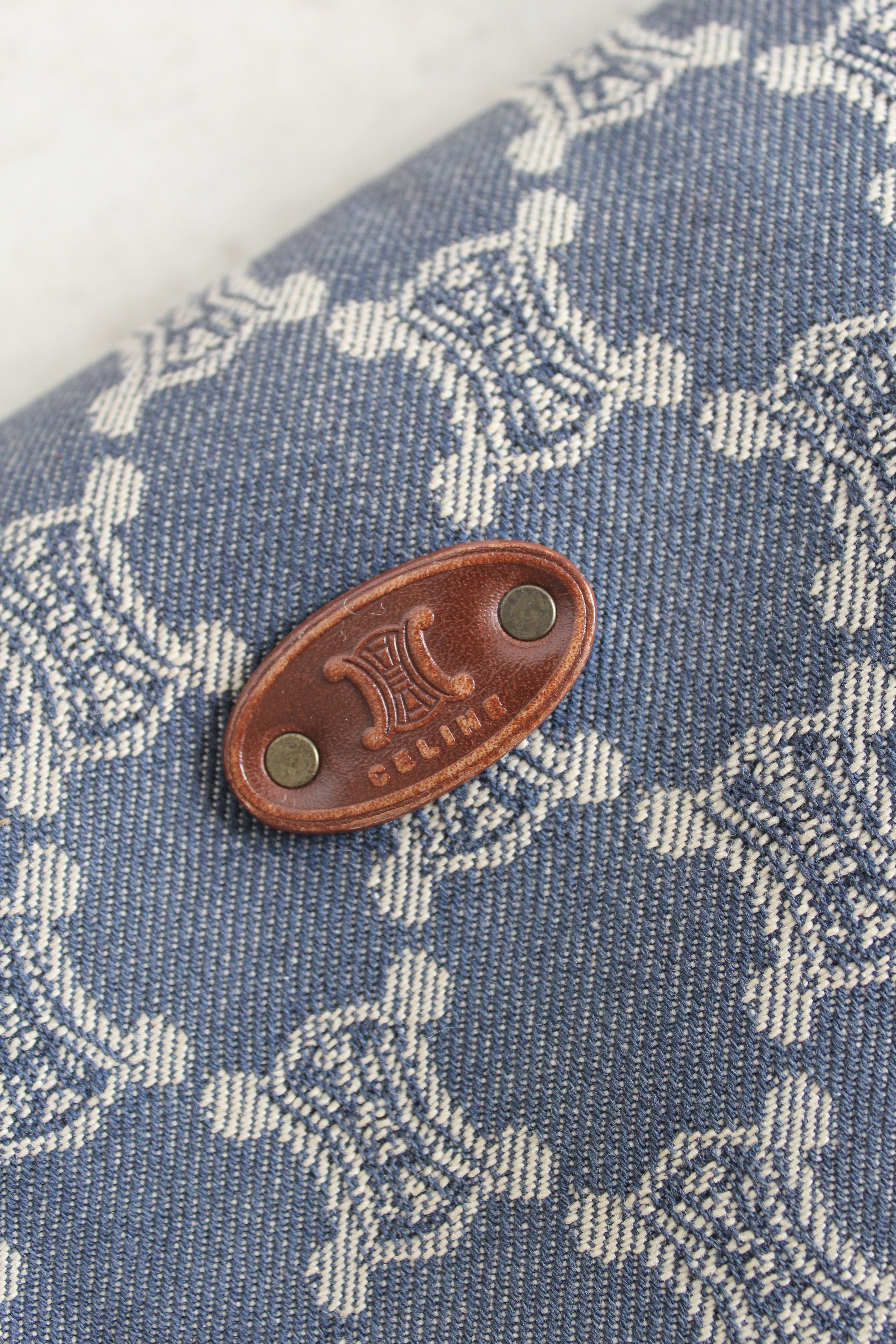 Paris Macadam Denim Shoulder beg in Indigo Blue