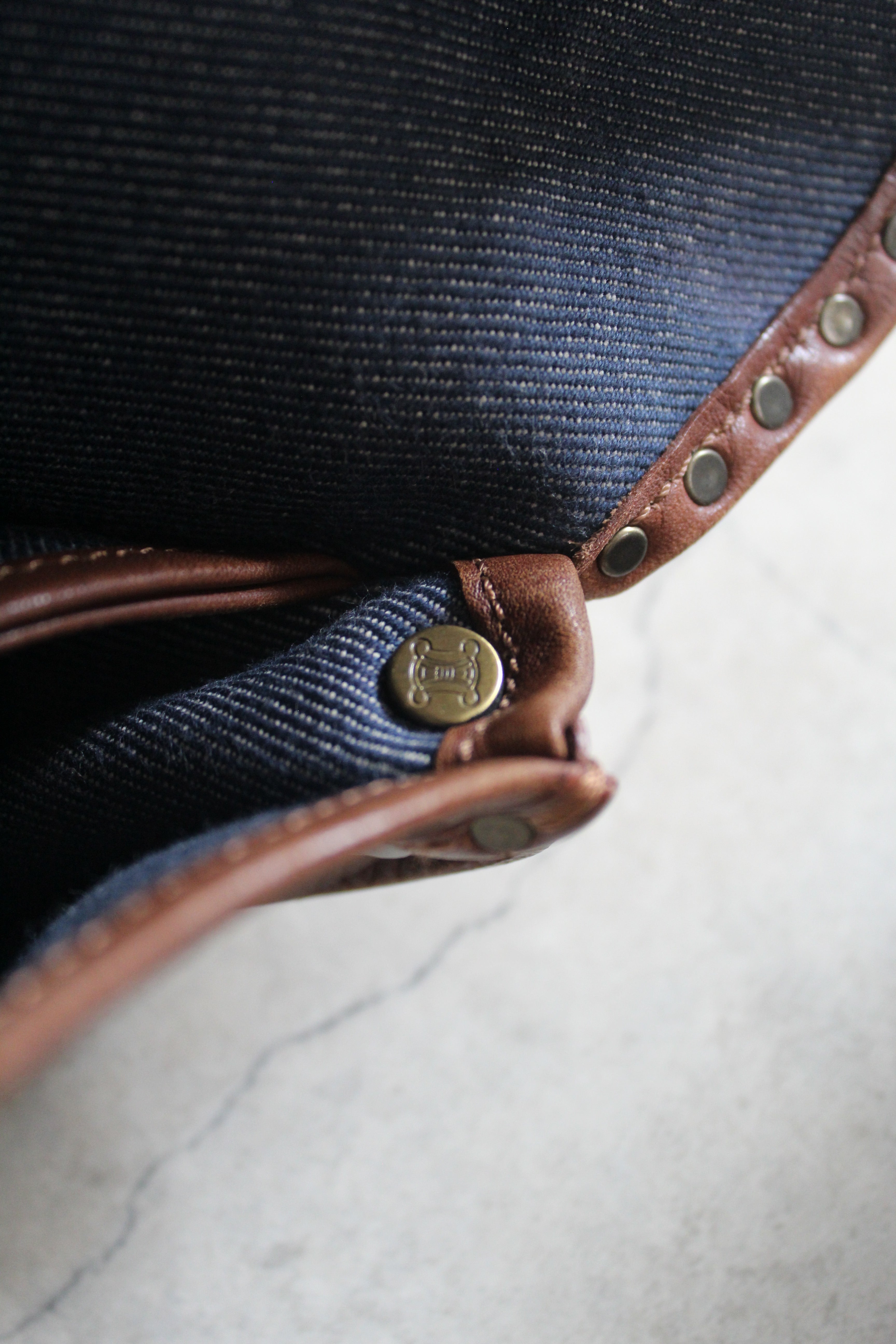 Paris Macadam Denim Shoulder beg in Indigo Blue