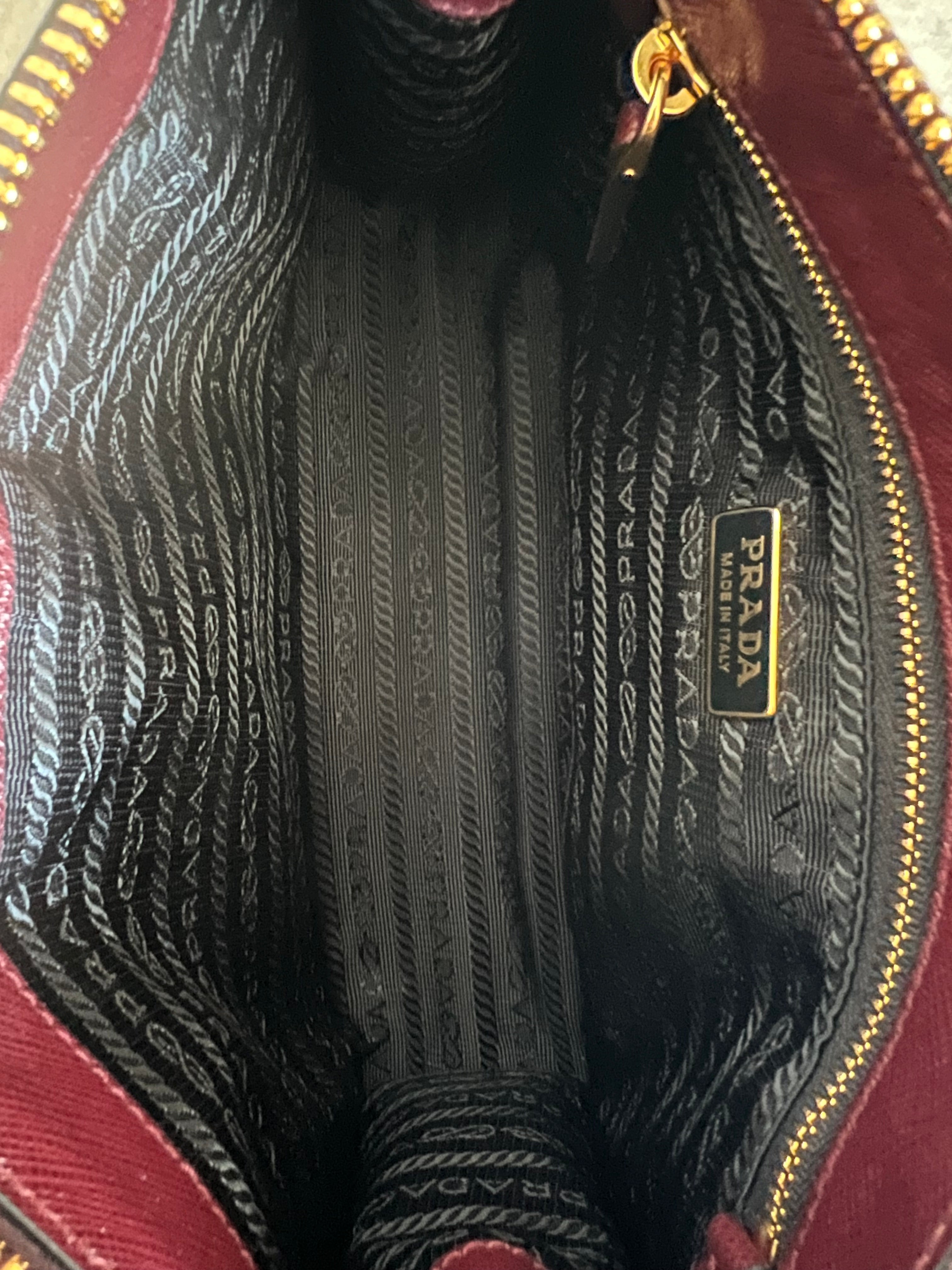 Saffiano Wristlet Pouch in Burgundy Red