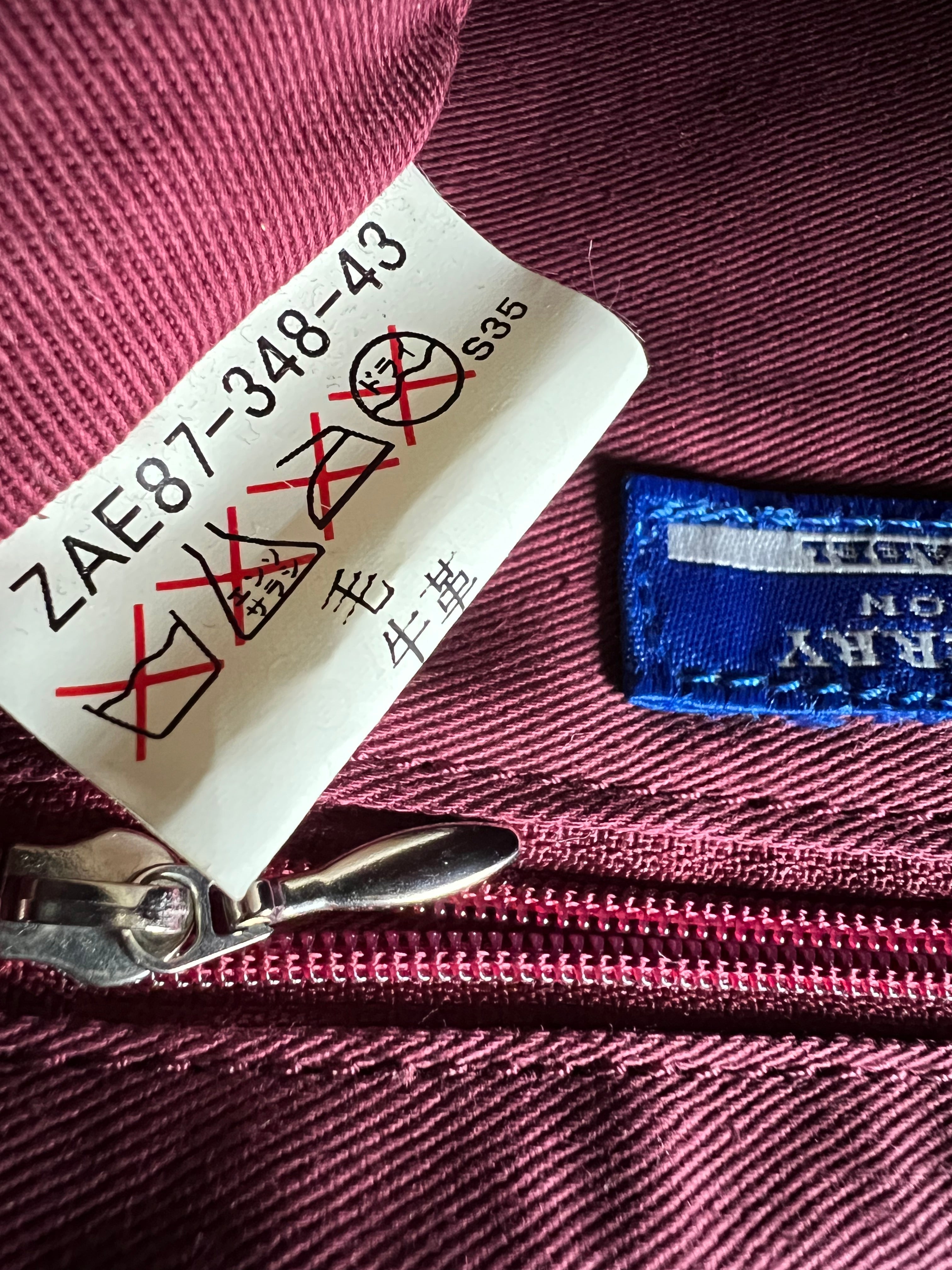 Nova Check Crescent-Shaped Accessory Pouch in Burgundy