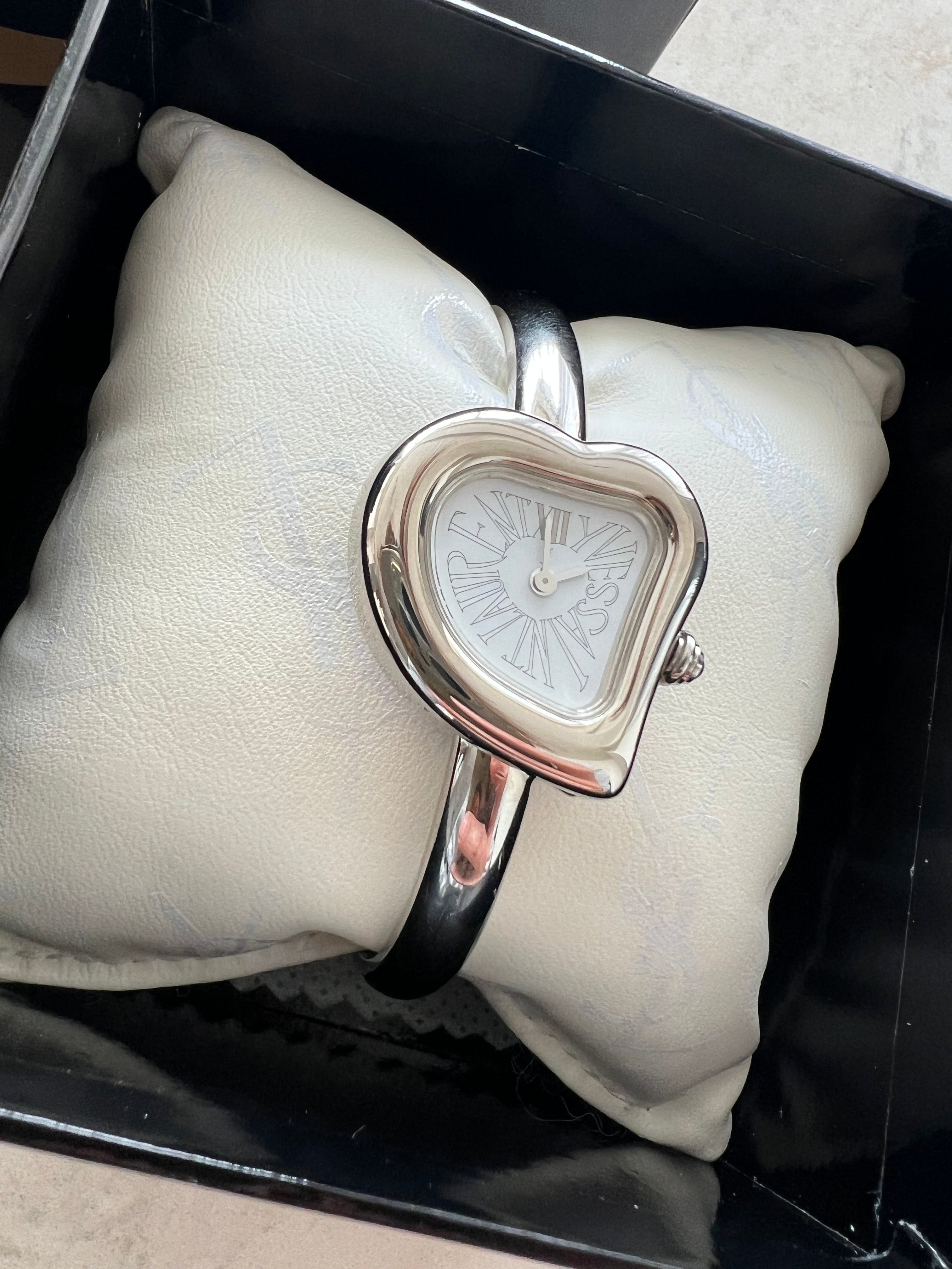 Sculptural heart watch bangle