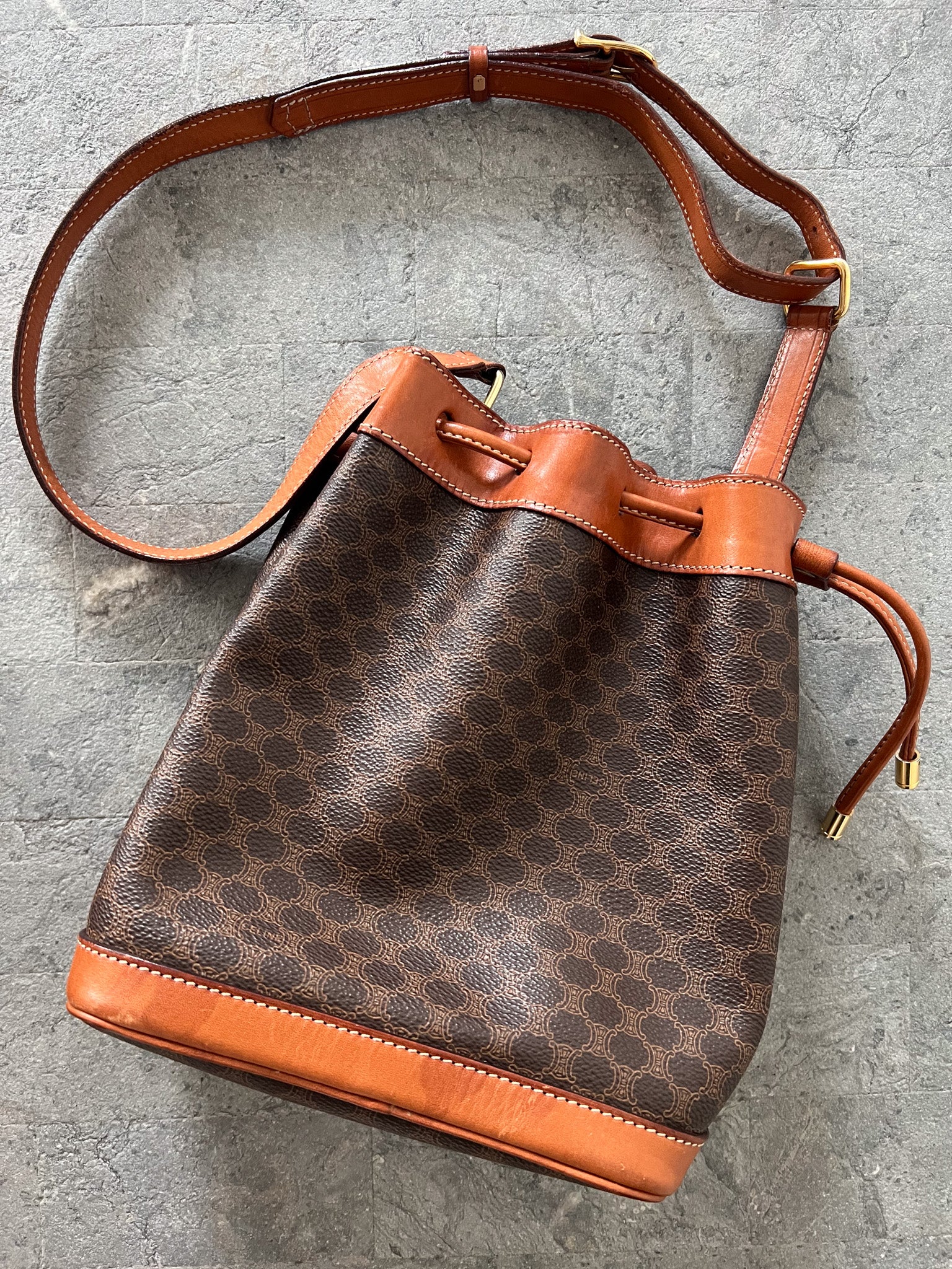 Mini Triomphe Drawstring Shoulder Bag / Crossbody Bag