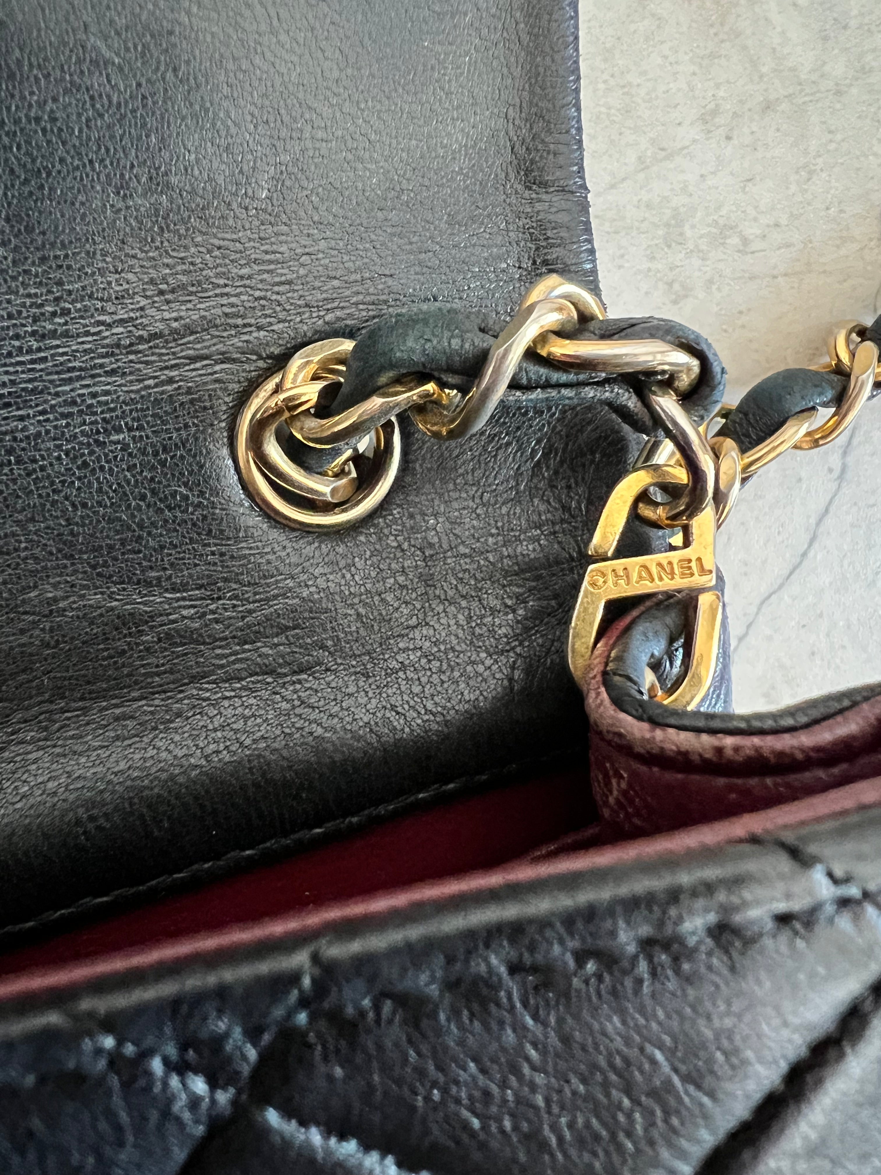 1989-1991 Lambskin full flap twist lock 19cm