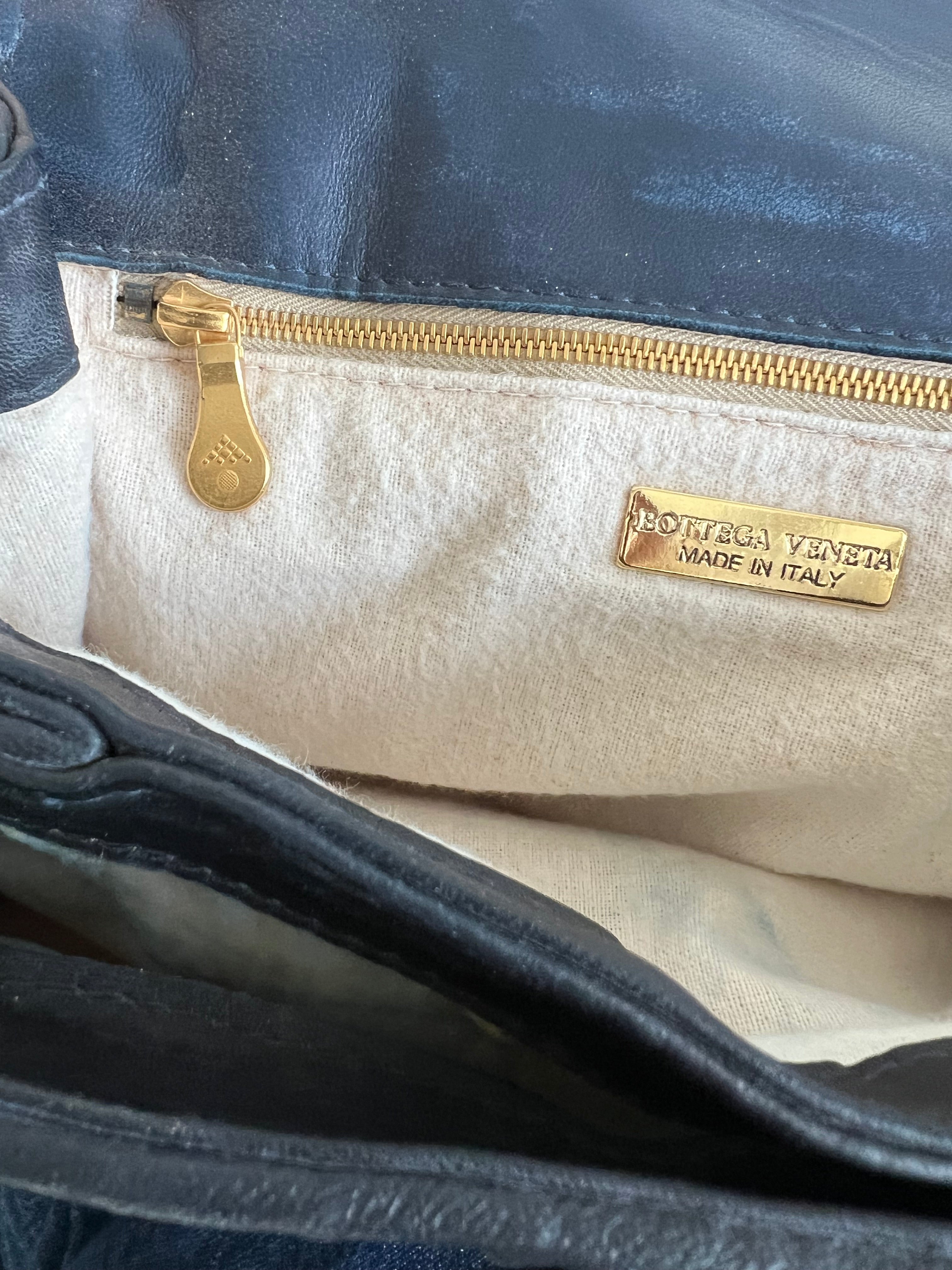 Intrecciato Top Handle bag in Navy