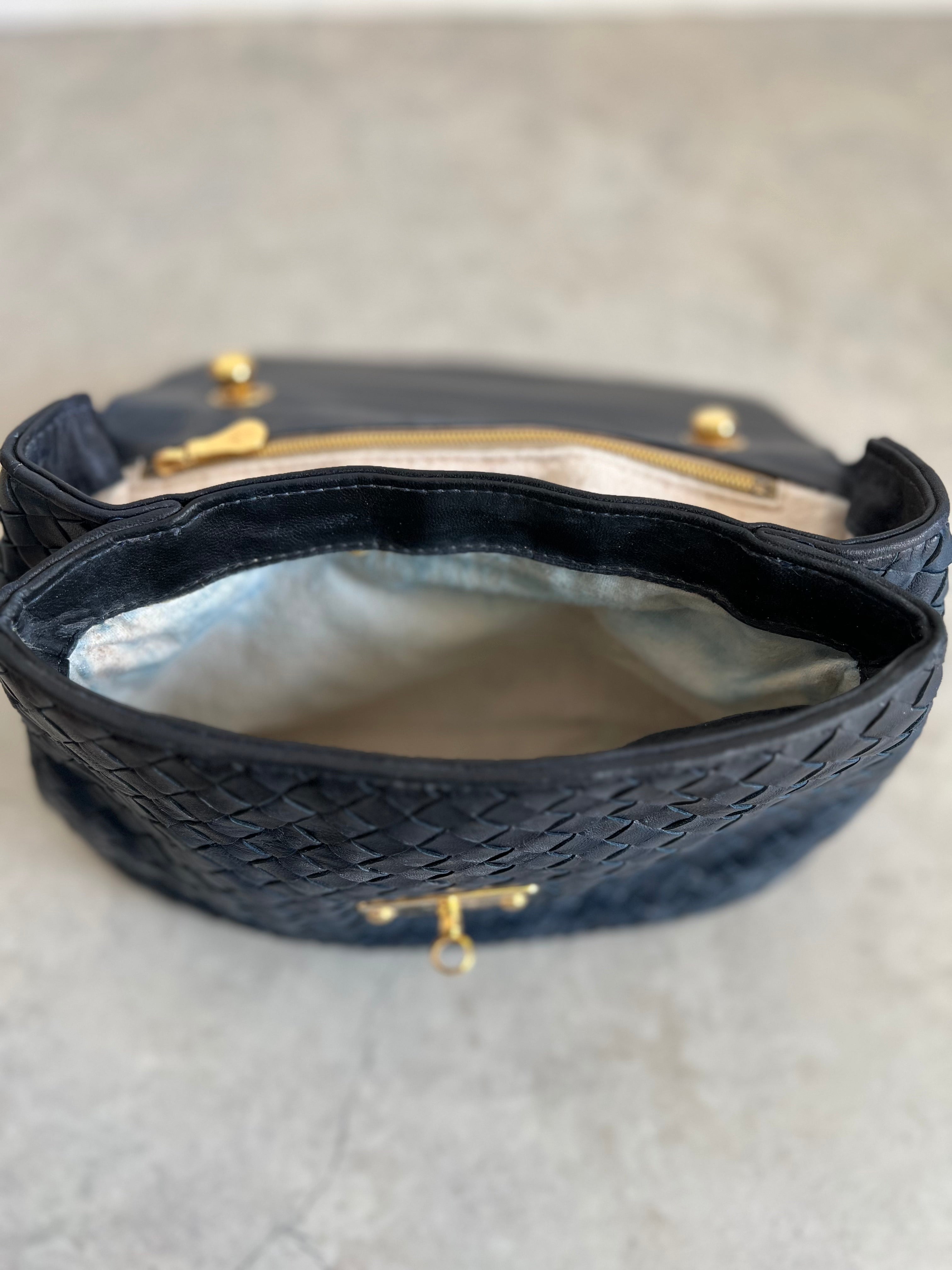 Intrecciato Top Handle bag in Navy