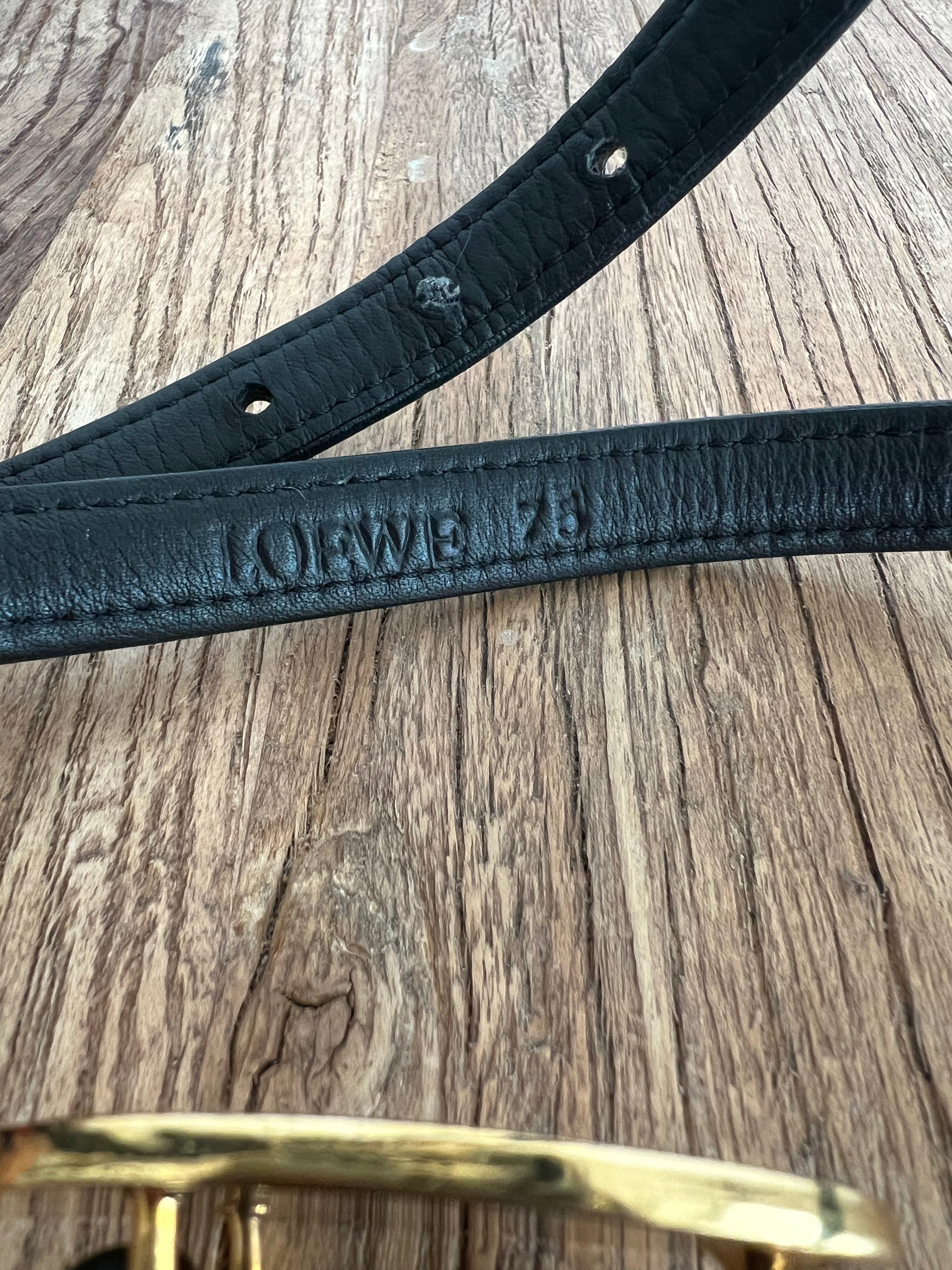 Black leather belt 75
