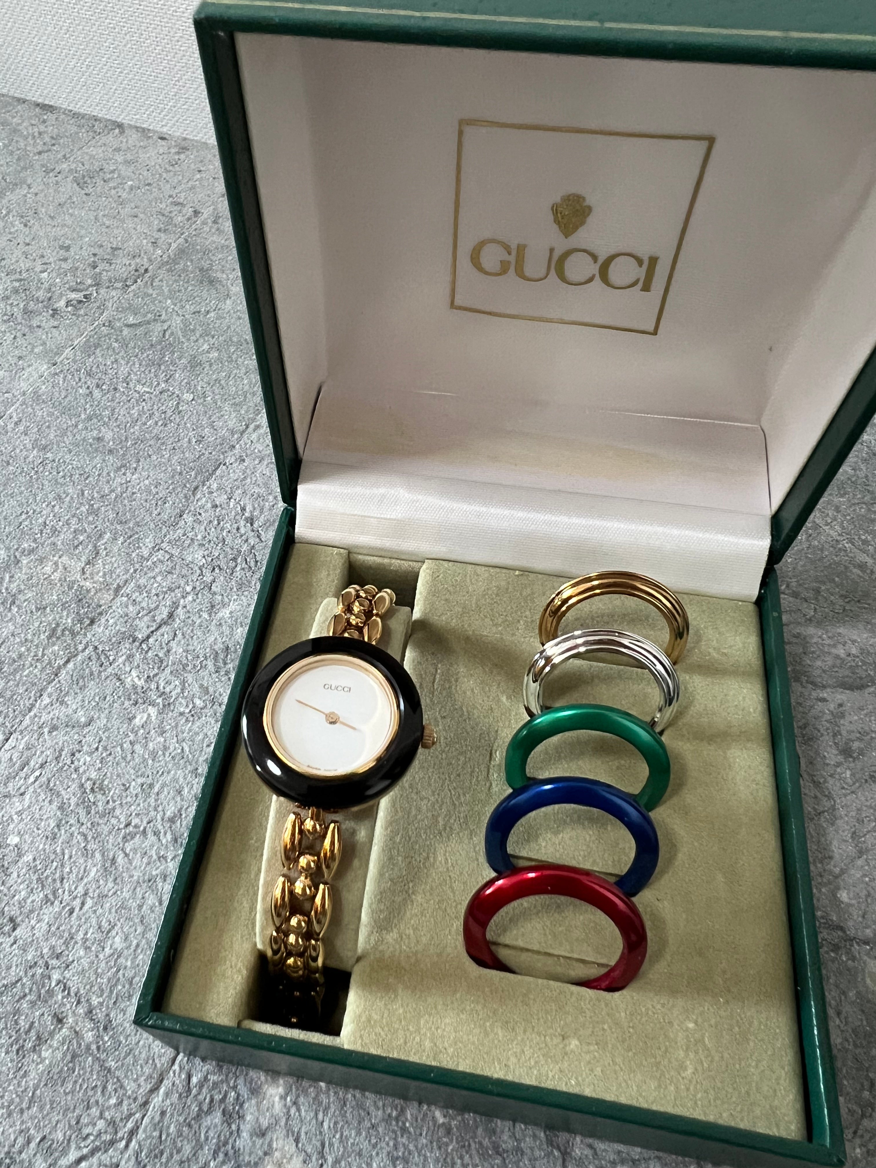 Interchangeable Bezel 6 colors Watch Accessories in Gold w original warranty card 1995