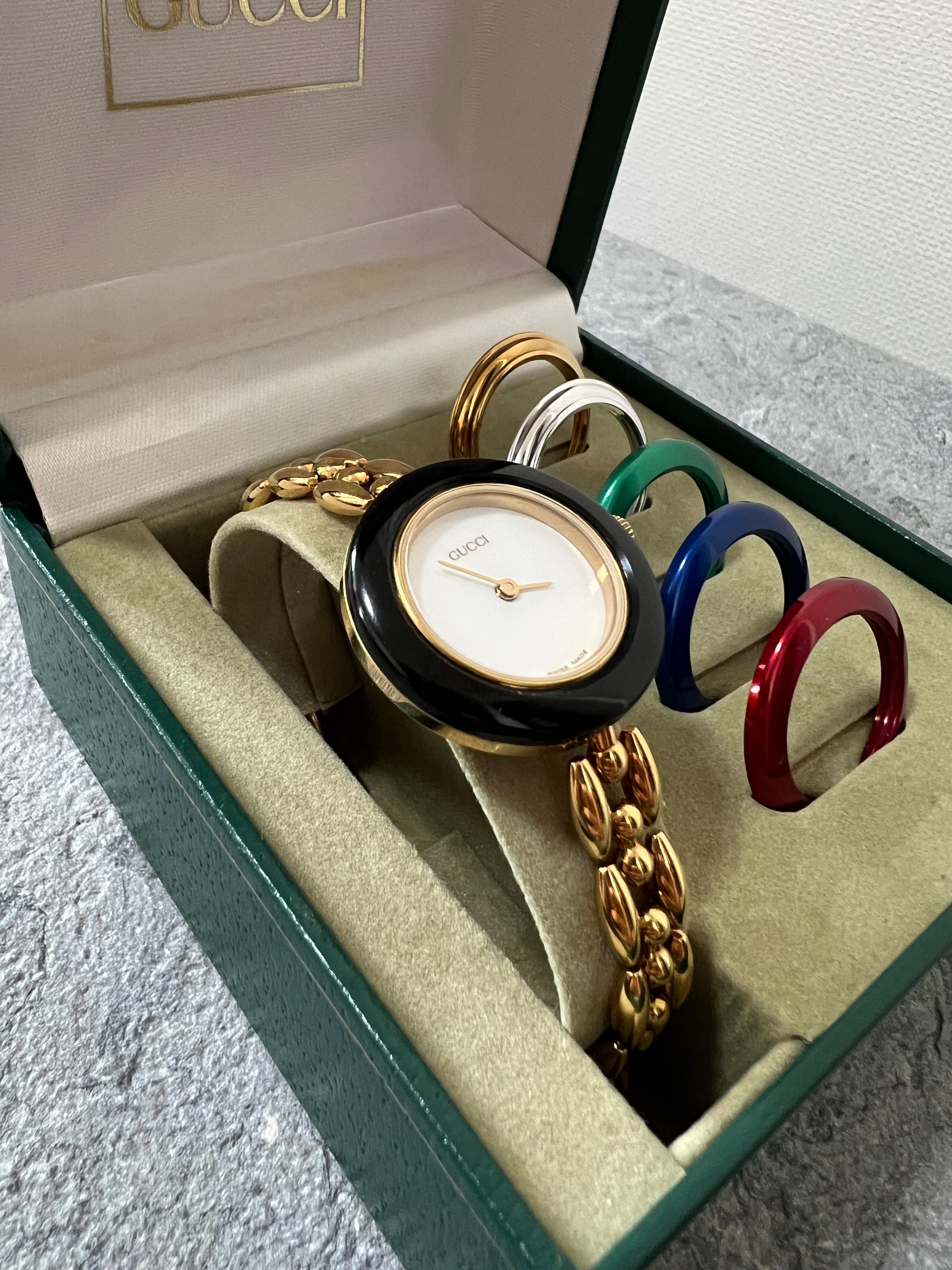 Interchangeable Bezel 6 colors Watch Accessories in Gold w original warranty card 1995