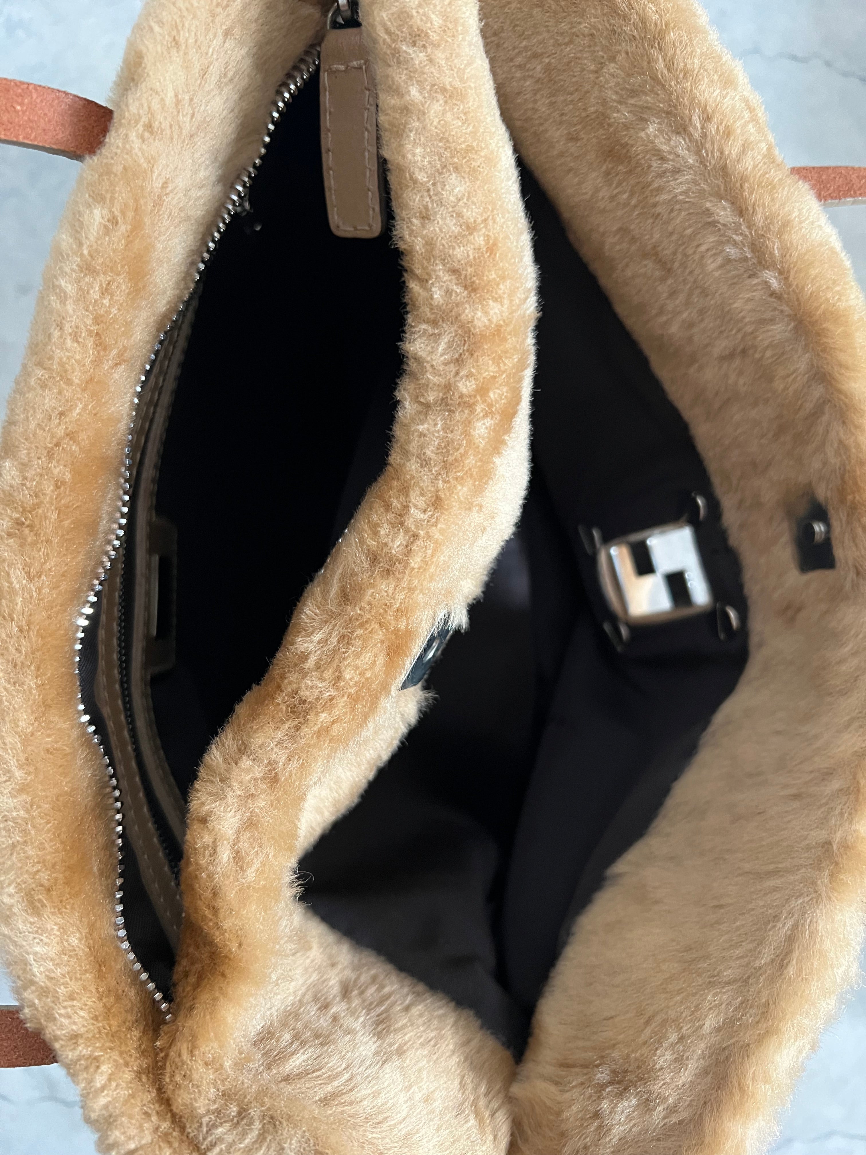 Faux Fur Boa FF logo Tote Bag