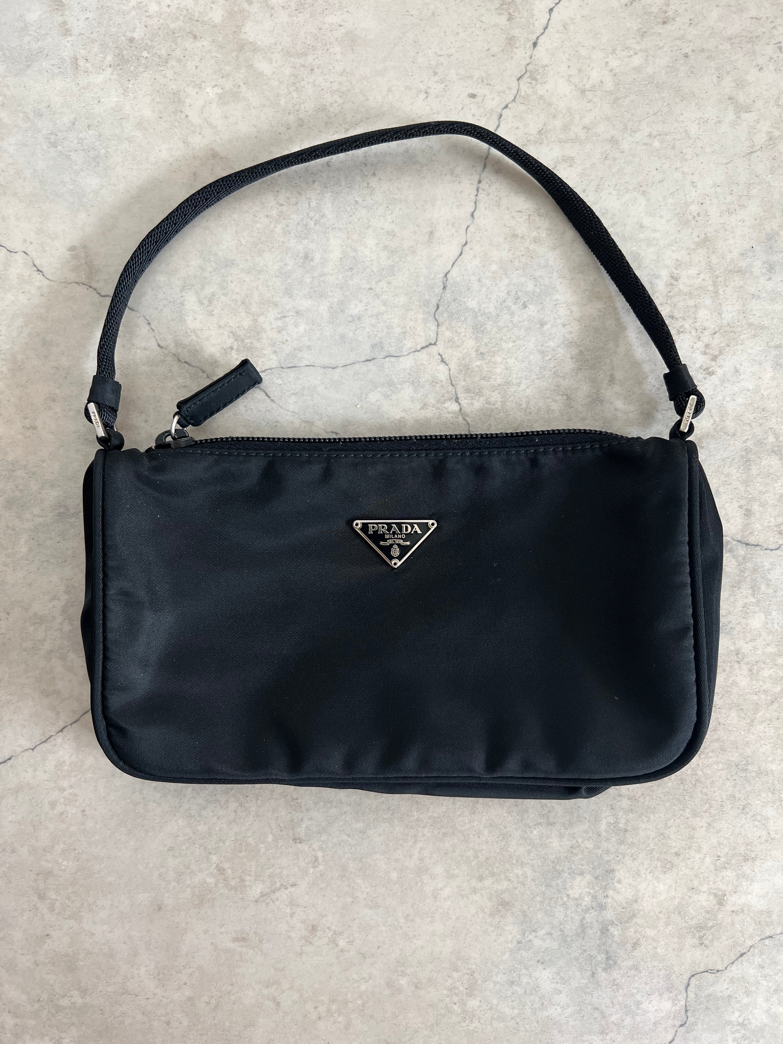 Tessuto Nylon accessory pouch bag in black