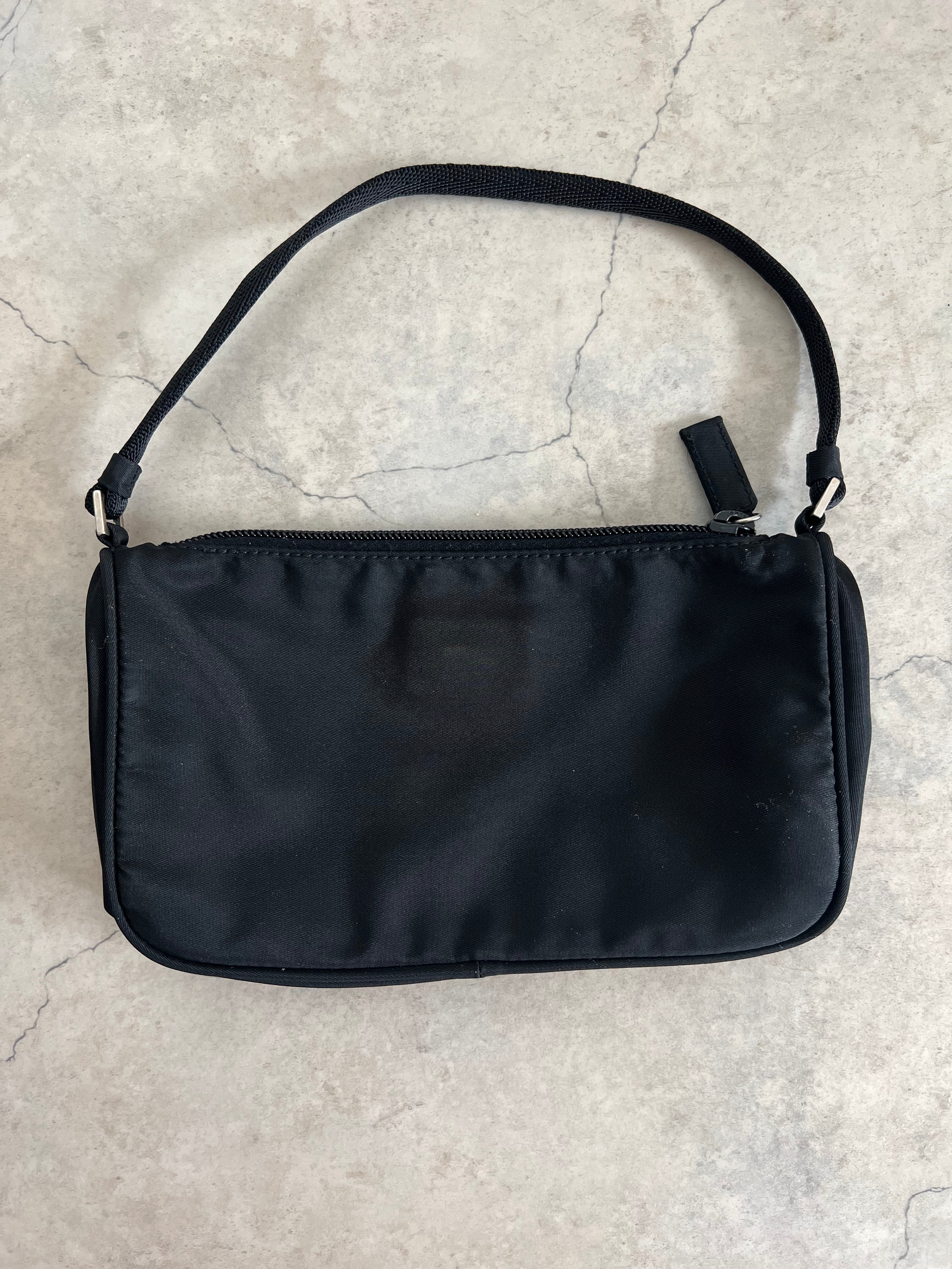 Tessuto Nylon accessory pouch bag in black