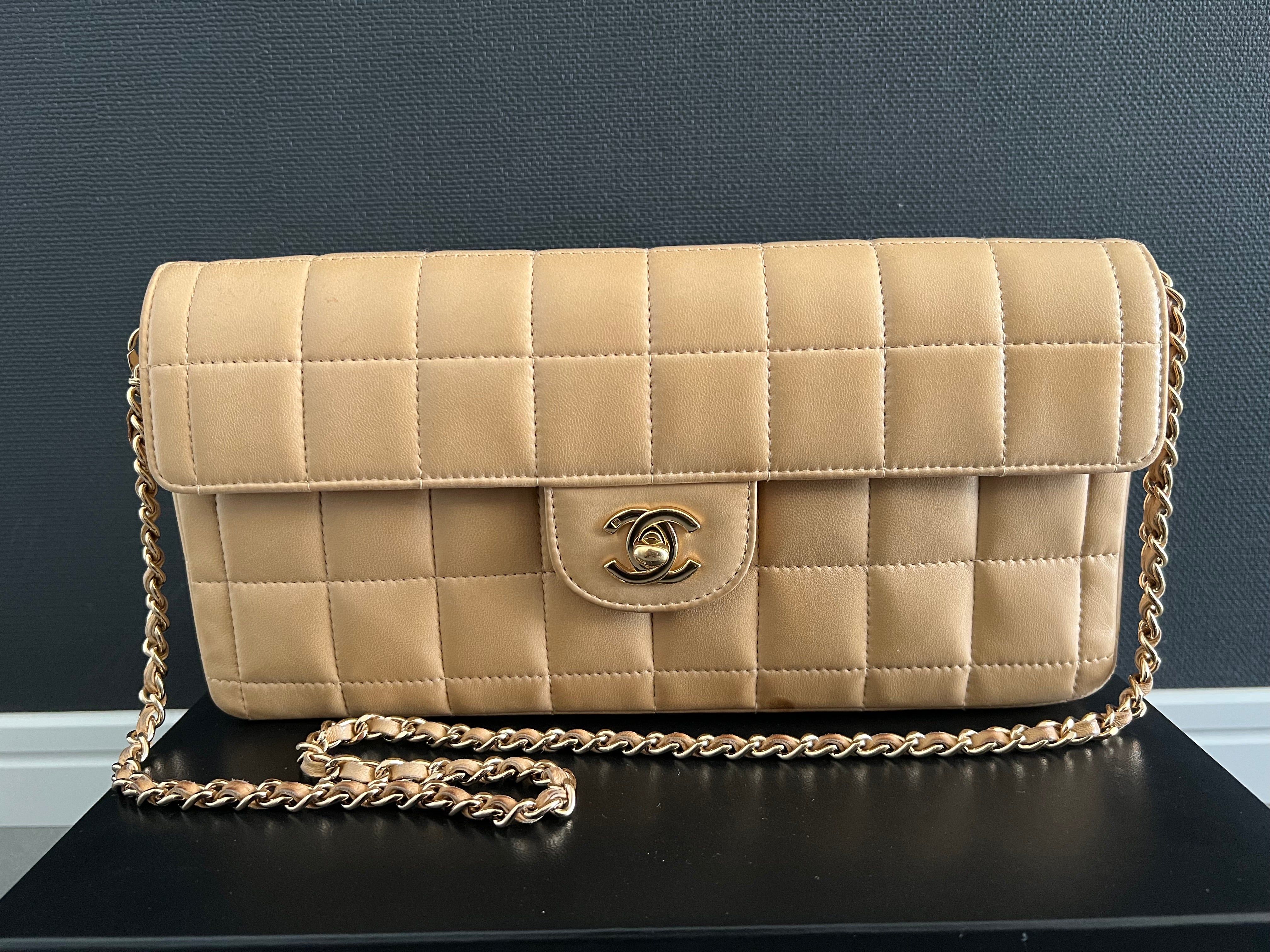 Lamb skin East West Chocolate Bar leather handbag