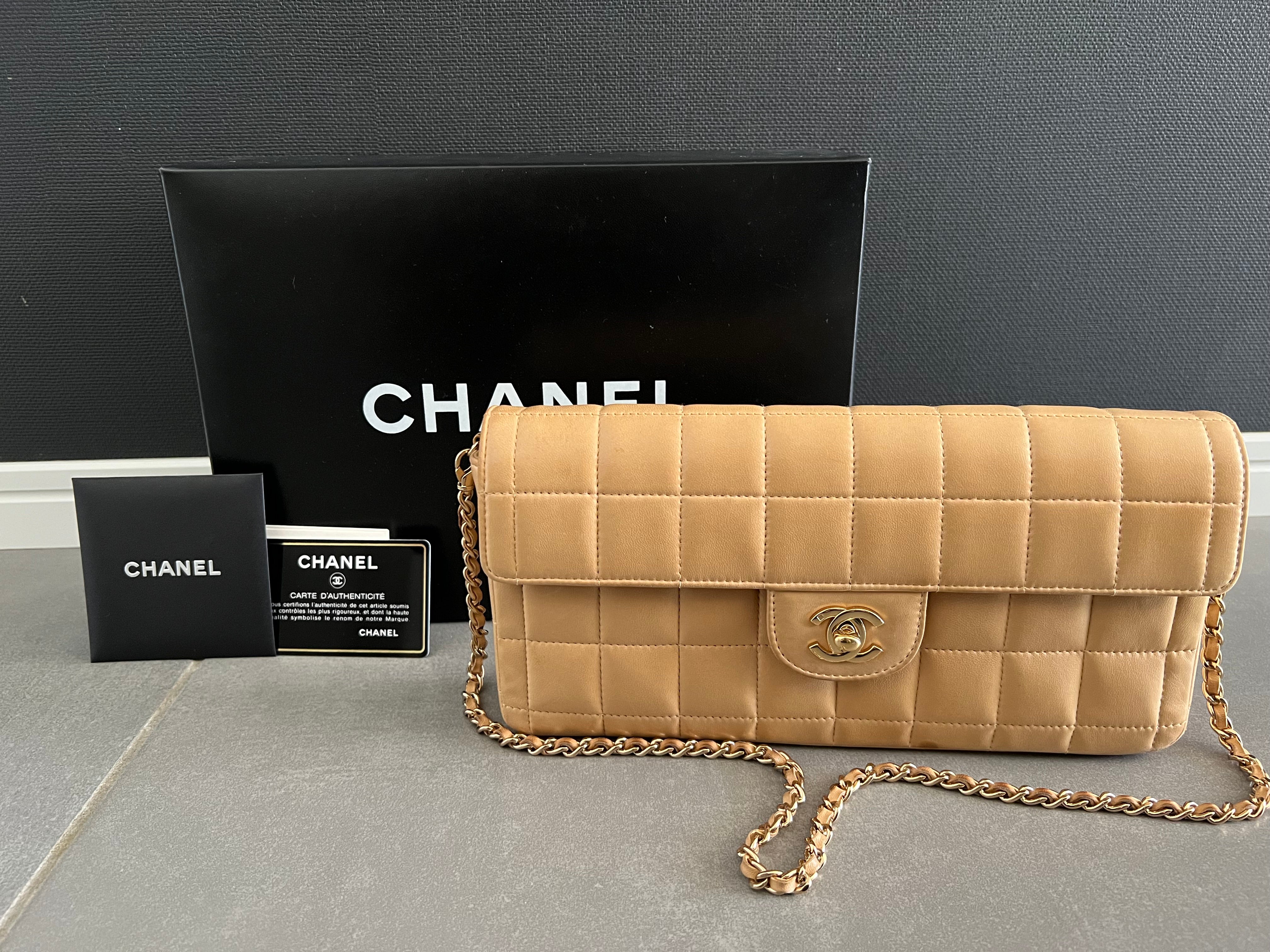 Lamb skin East West Chocolate Bar leather handbag