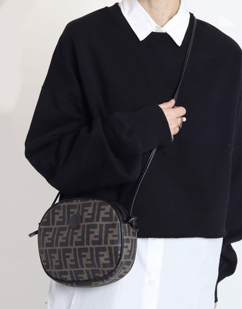 Zucca Round Shoulder Bag in PVC Canvas