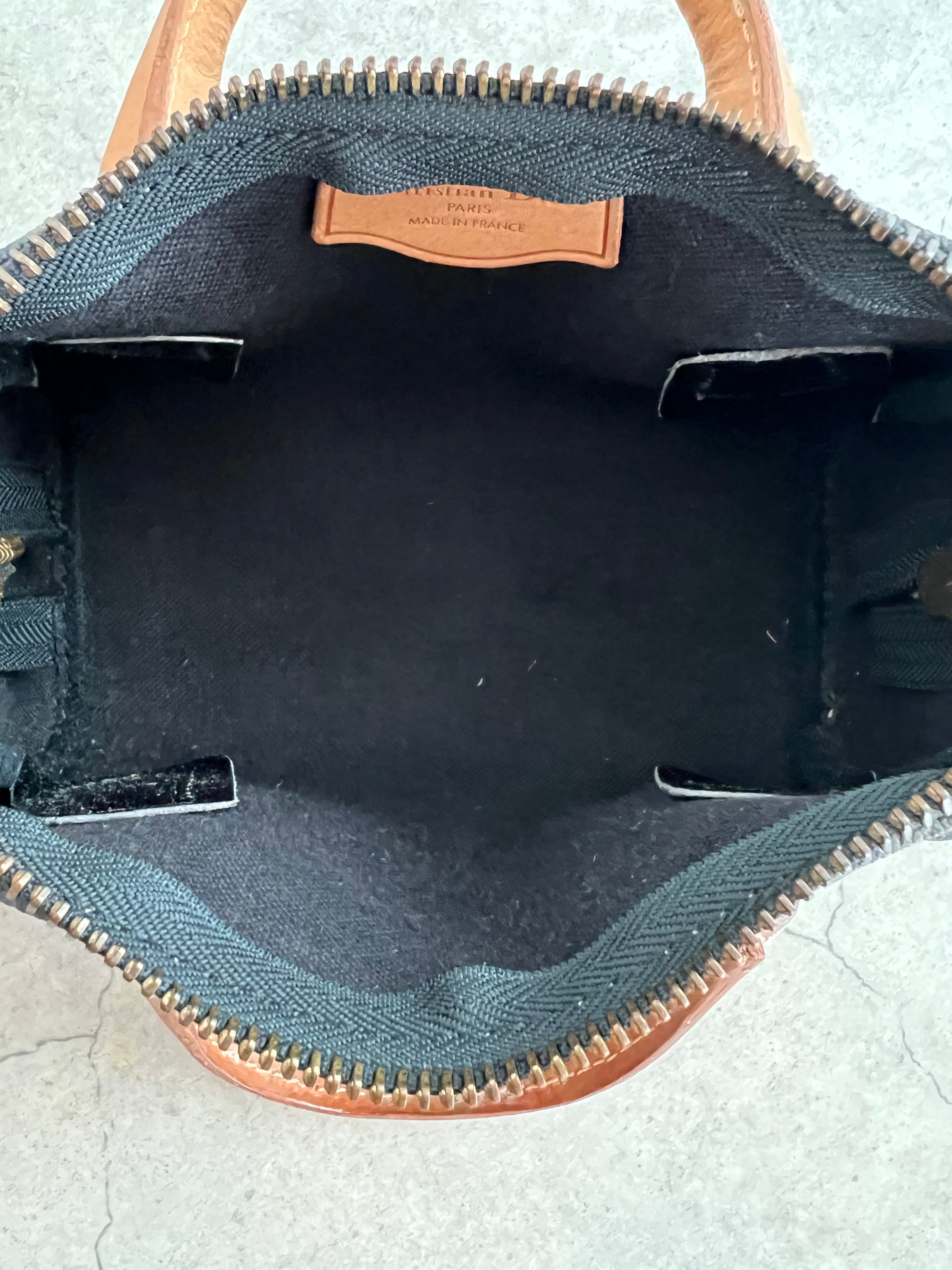 Mini Boston Bag Oblique Monogram Canvas with Leather Trim