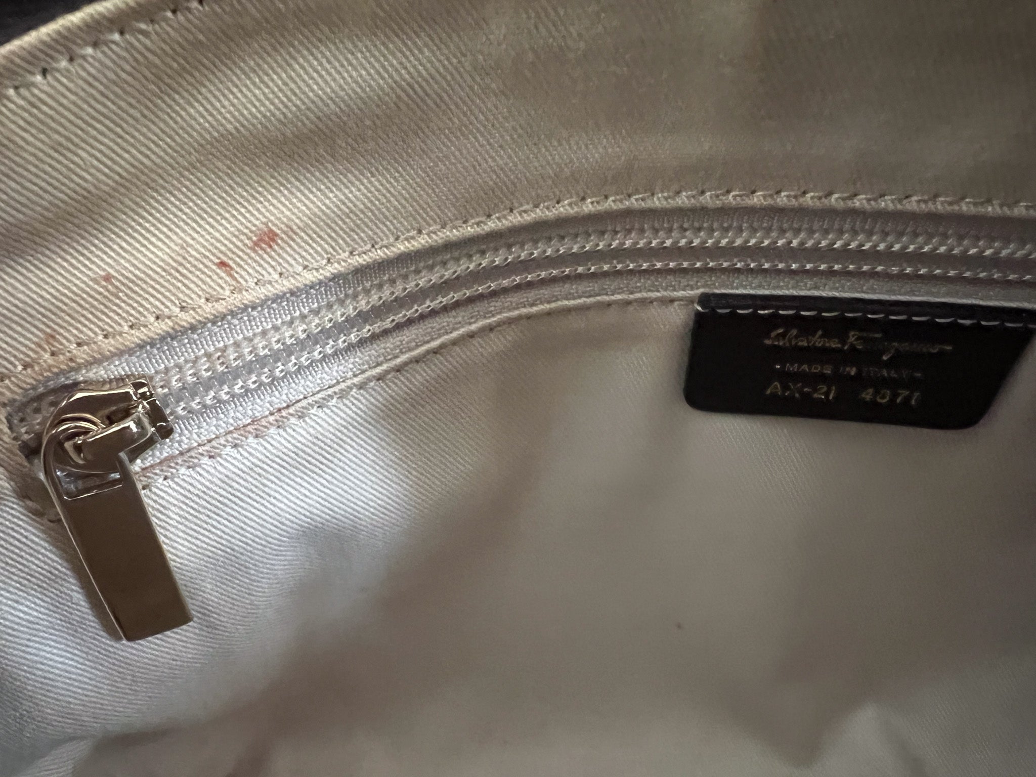Belt-Buckle Suede Bag in Brown