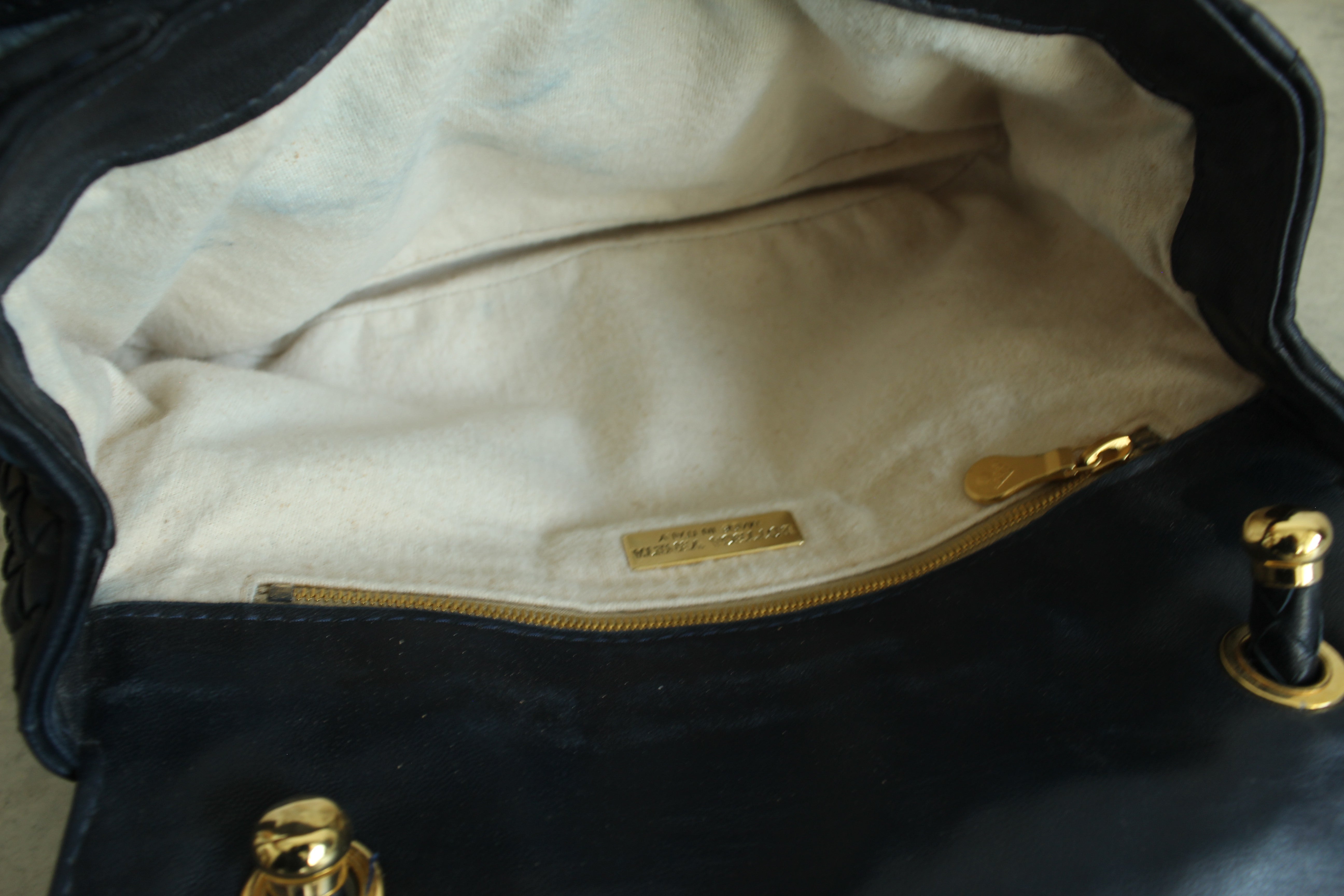 Intrecciato Top Handle bag in Navy