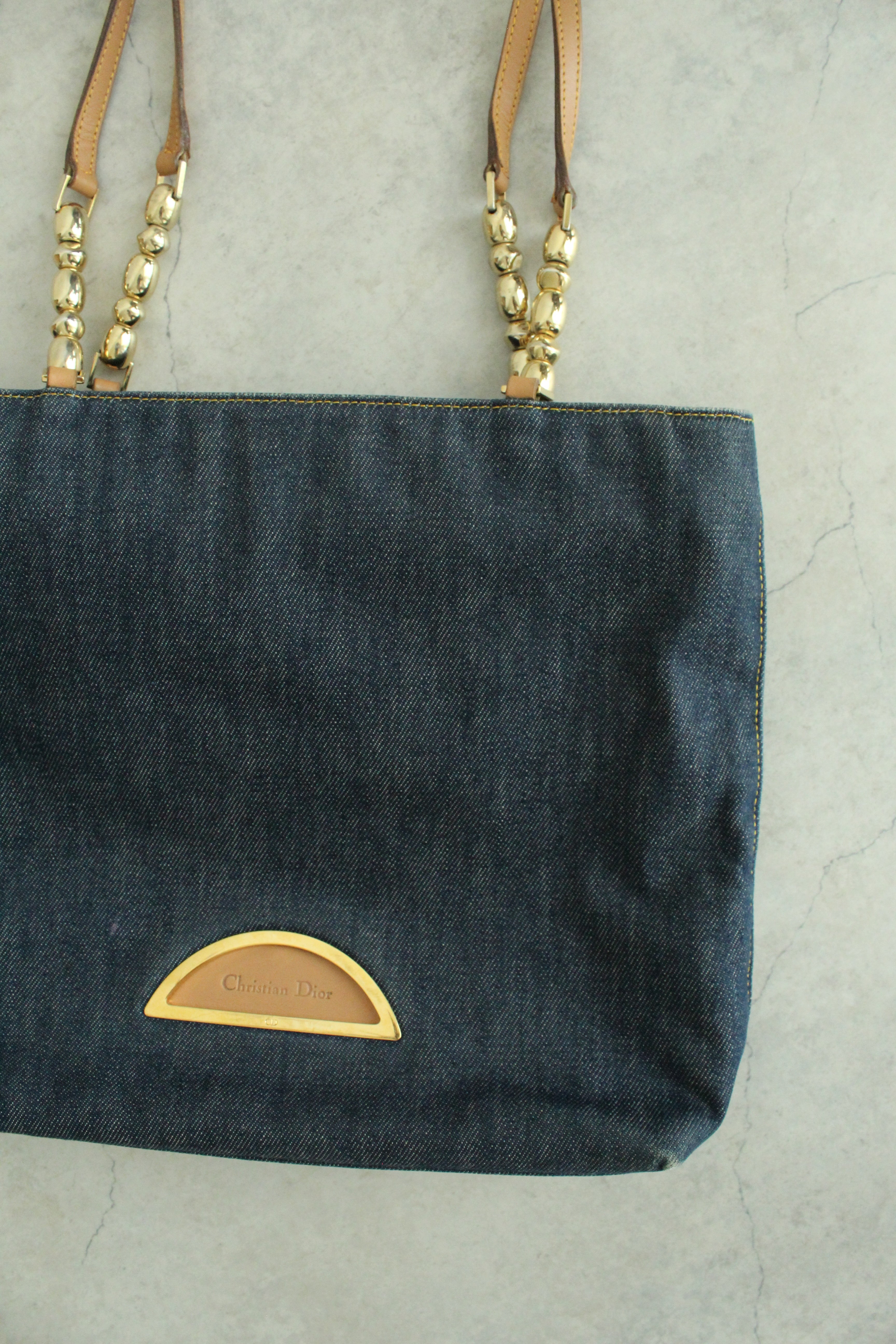 Malice Pearl Denim Tote Bag in Indigo