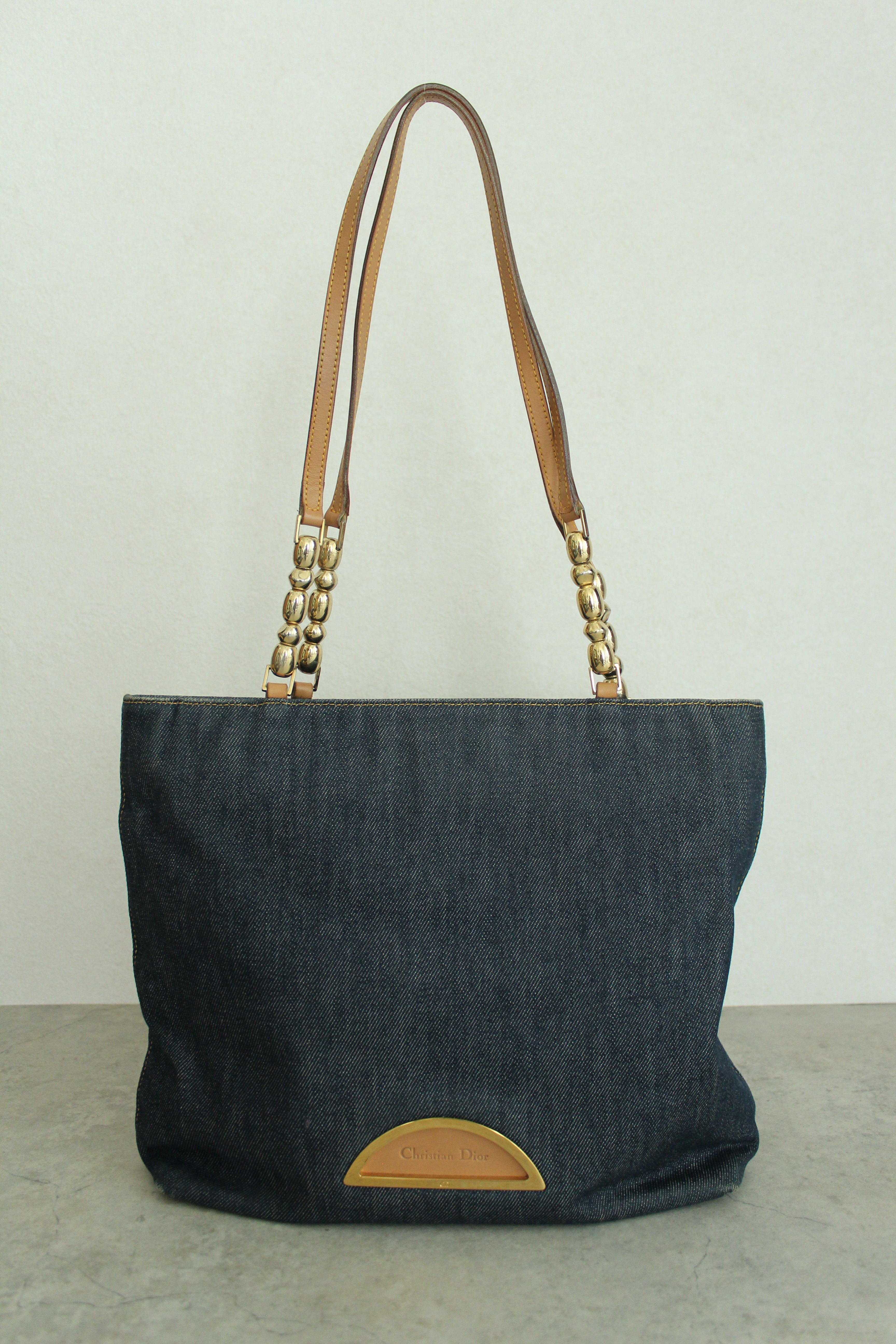 Malice Pearl Denim Tote Bag in Indigo