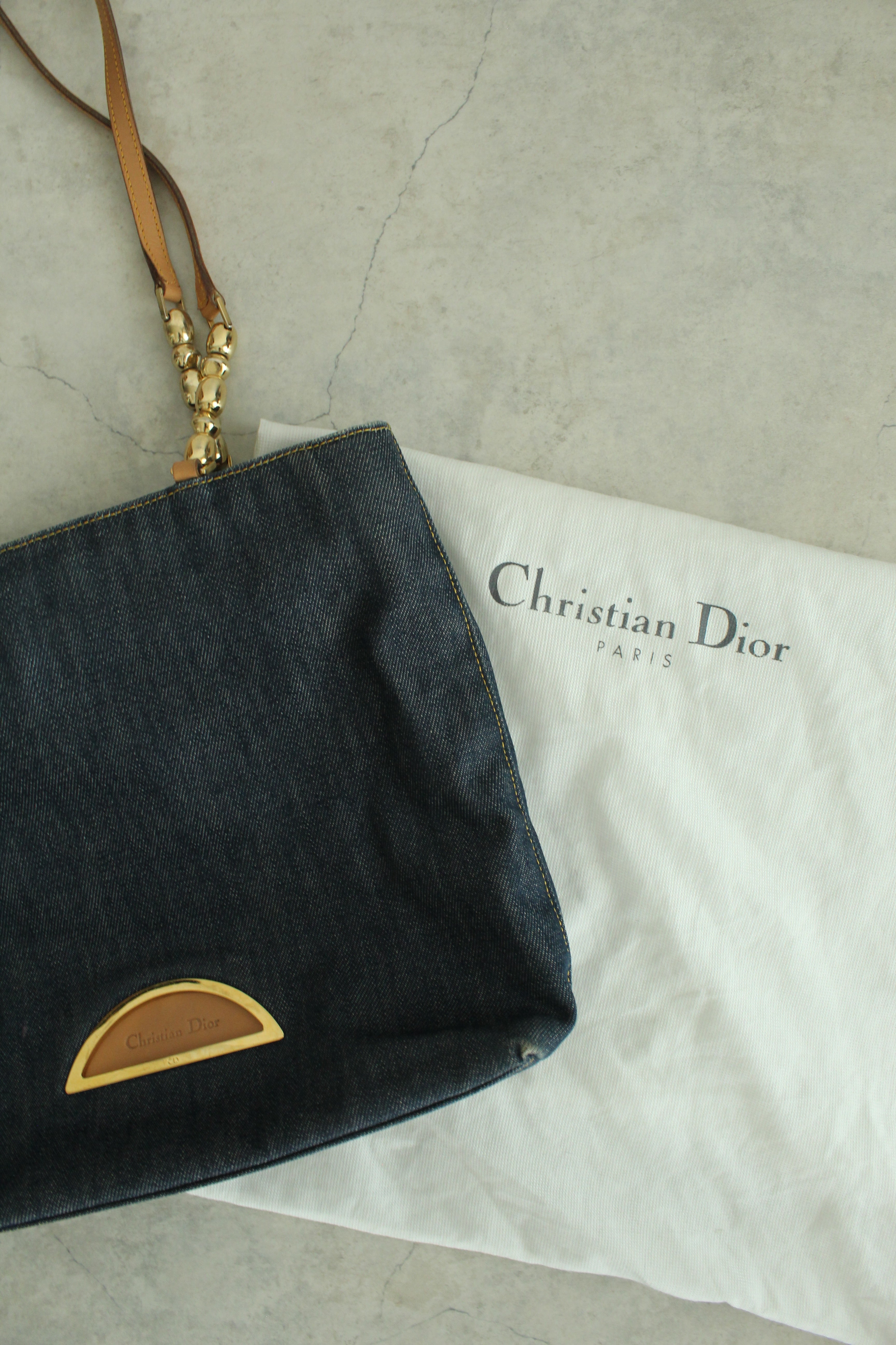 Malice Pearl Denim Tote Bag in Indigo