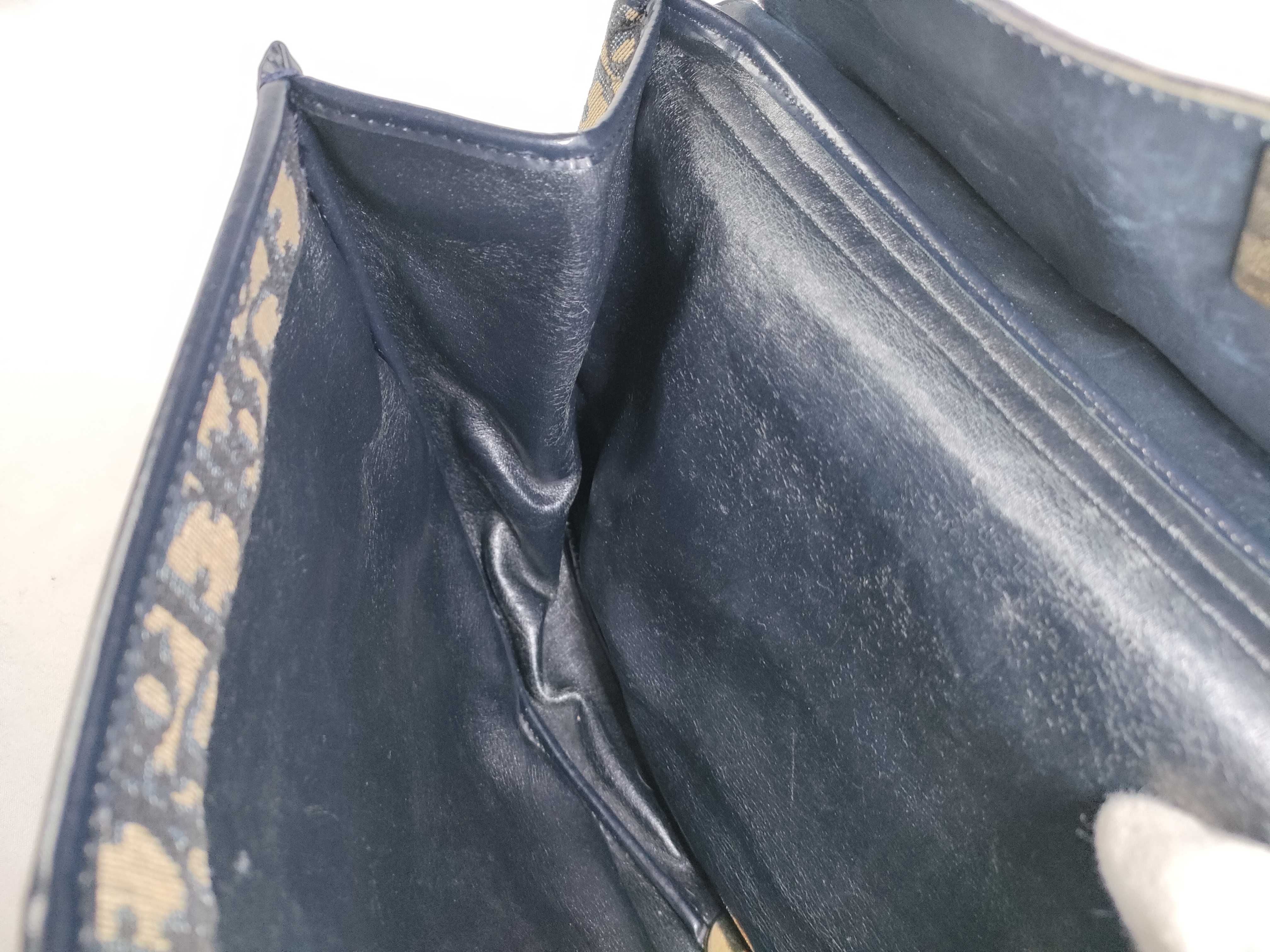 Trotter Canvas Flap Shoulder Bag in Navy