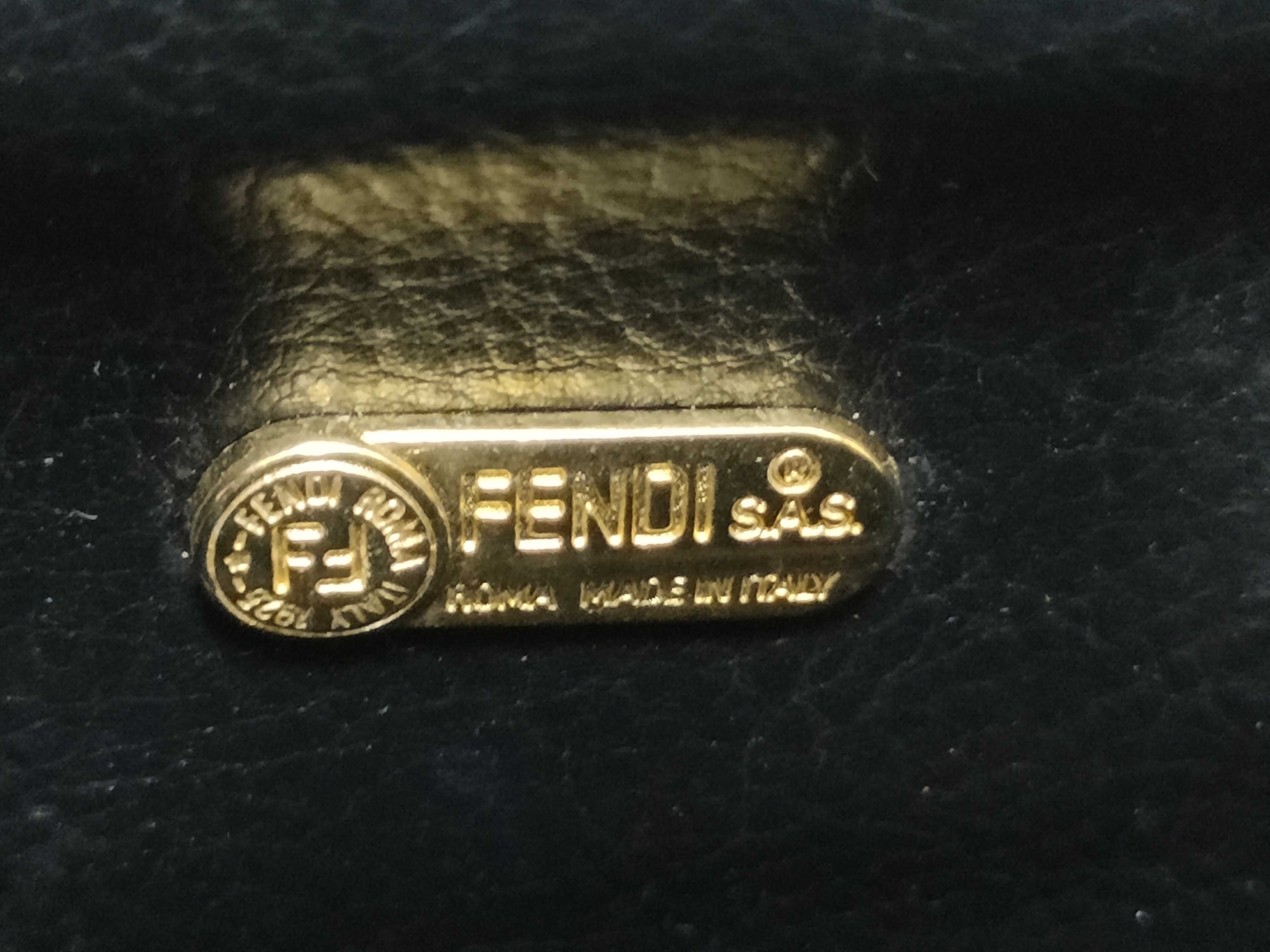 Fendi Pequin Mini Boston Bag — Tobacco × Bordeaux