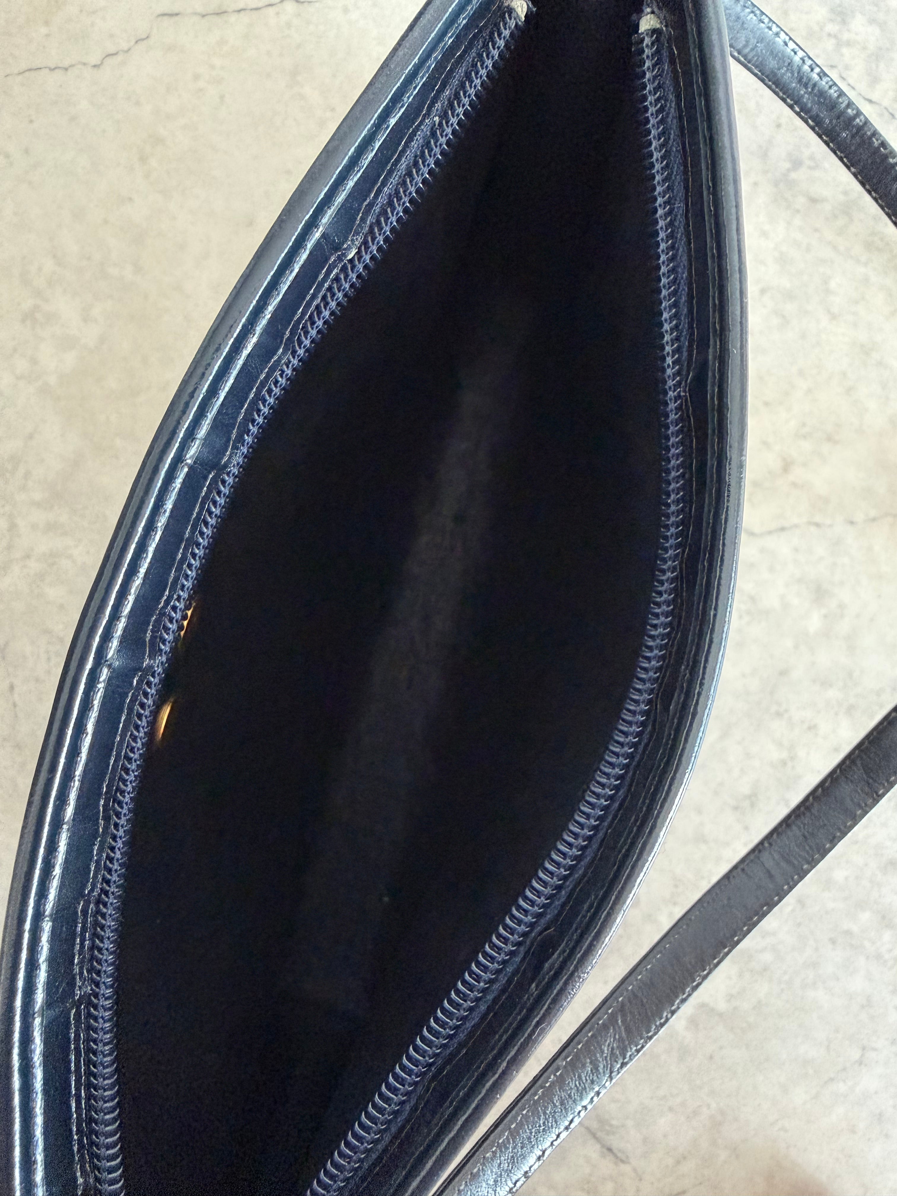 Trotter Monogram Canvas Shoulder Bag in Navy