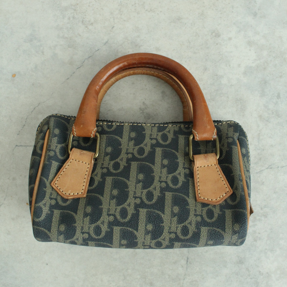 Authentic Vintage Dior Mini Boston Bag Oblique Monogram Canvas 