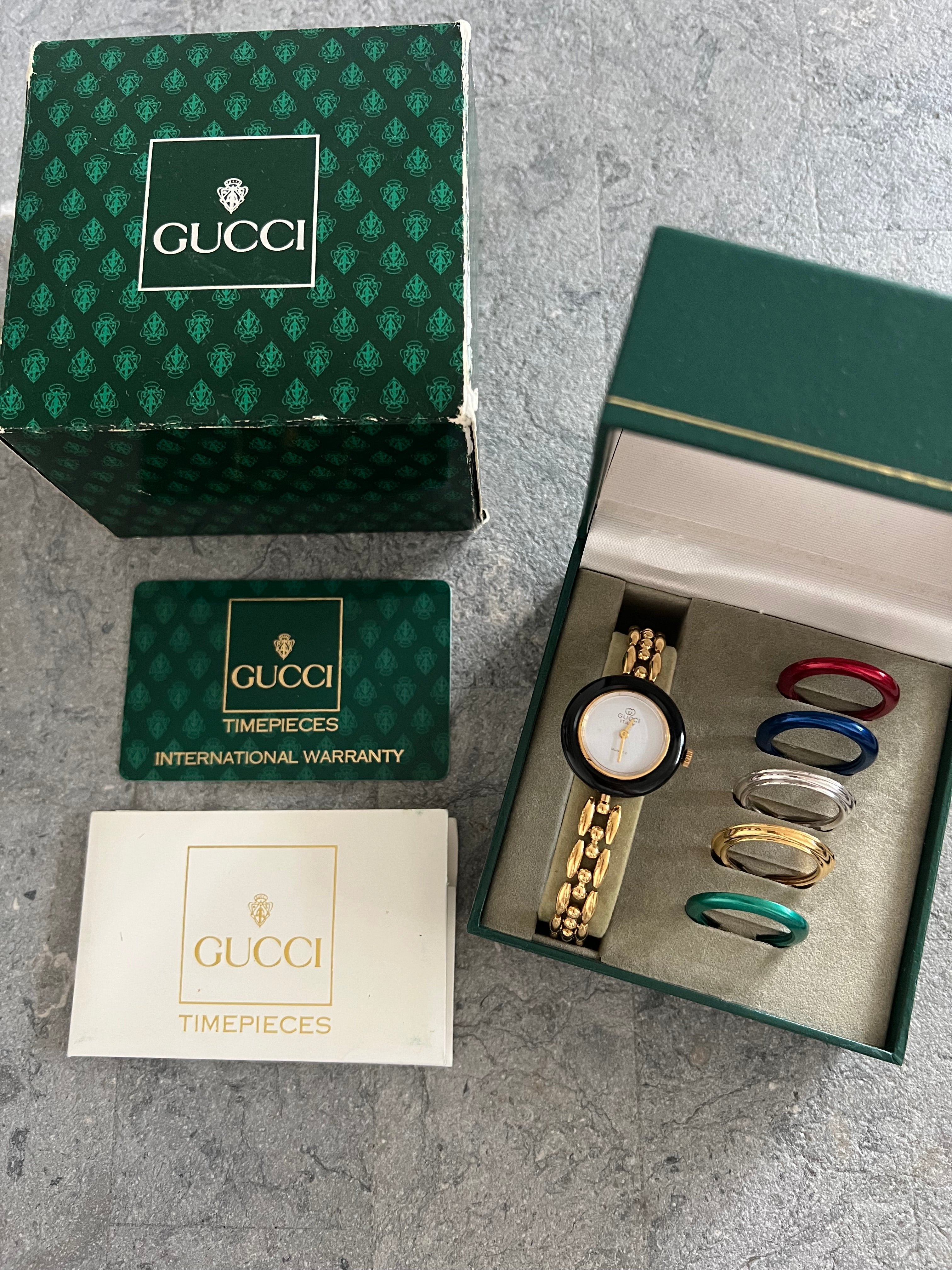 Interchangeable Bezel 6 colors Watch Accessories in Gold - 2 types of wrist bracelets w original warranty card