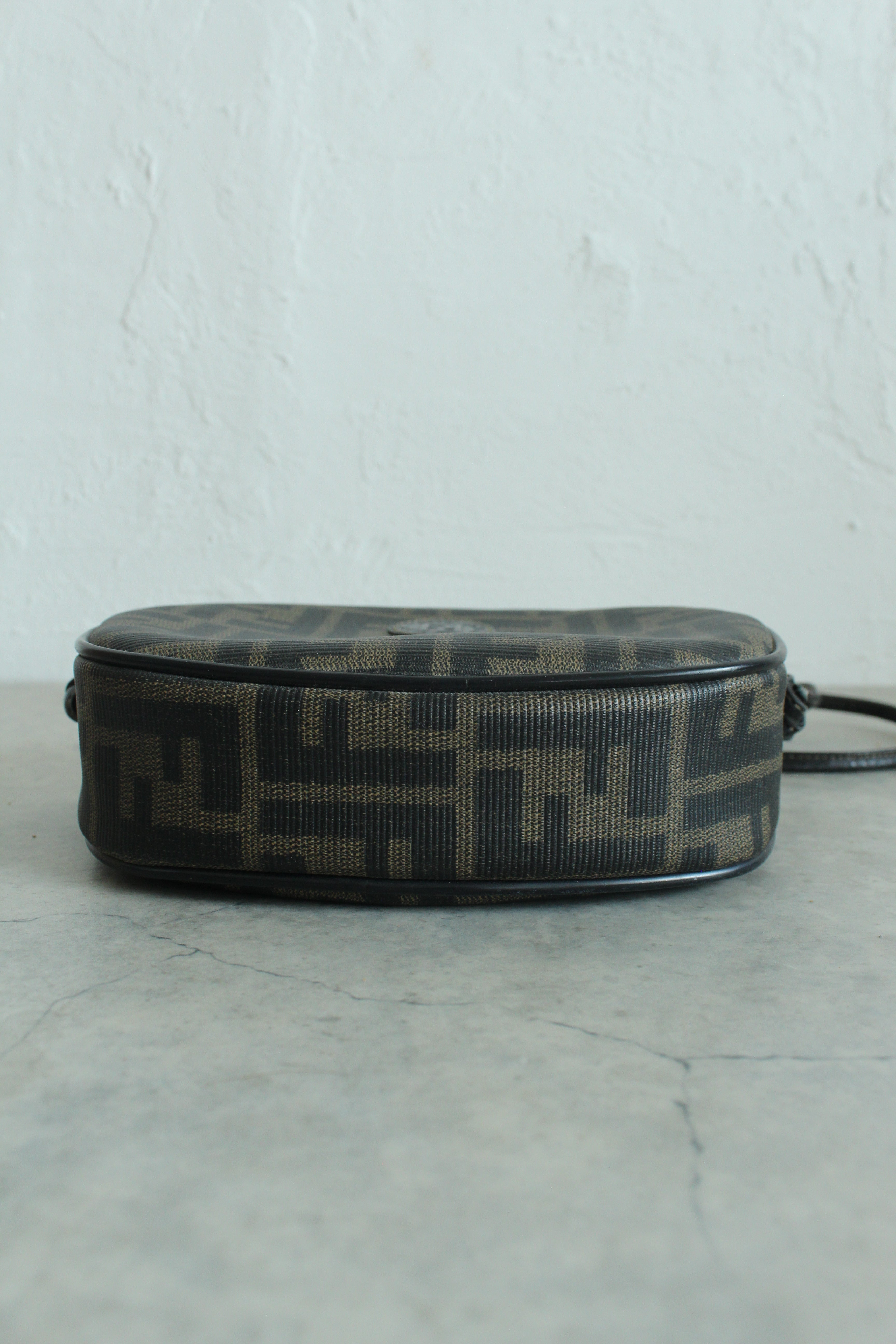 Zucca Round Shoulder Bag in PVC Canvas