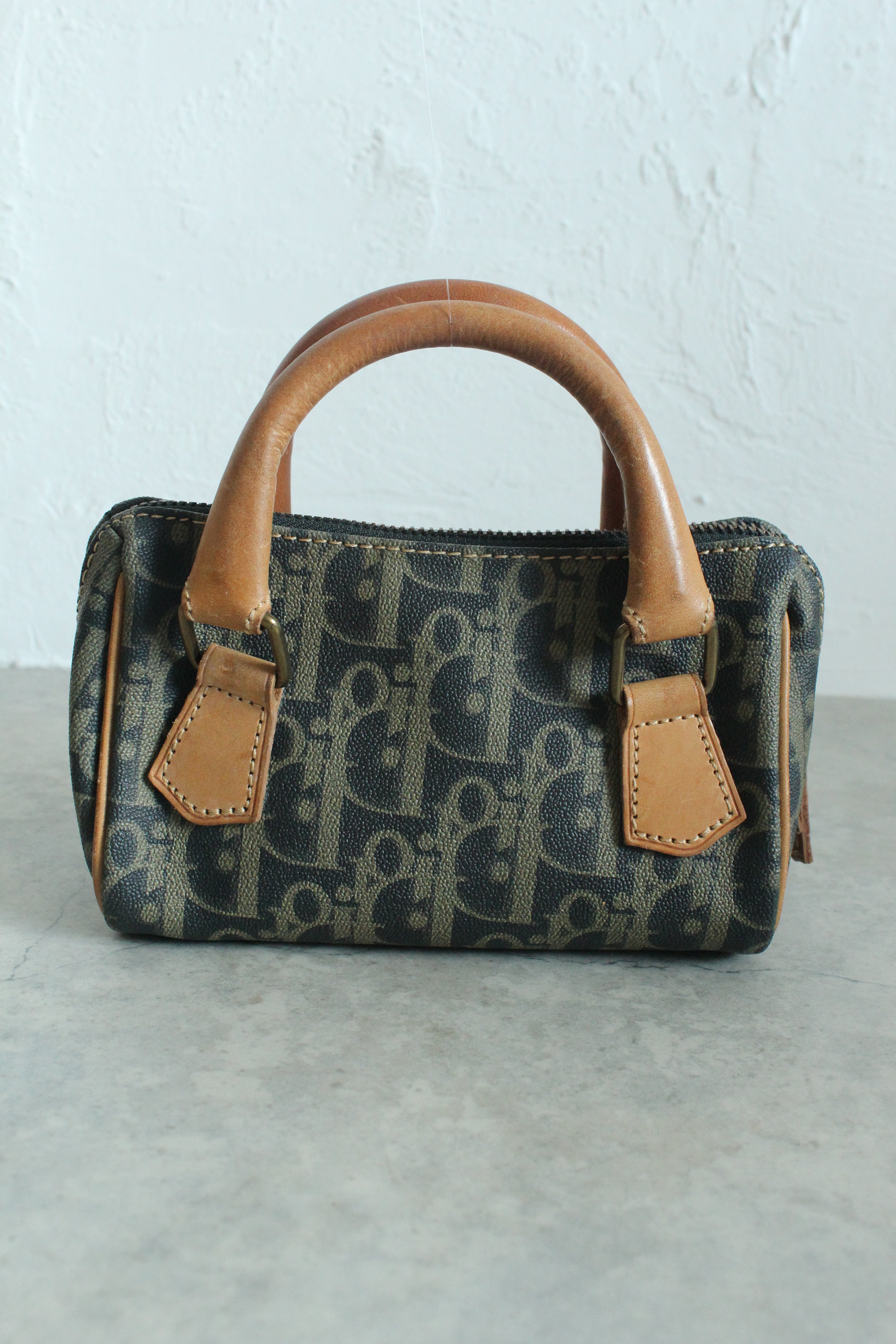 Mini Boston Bag Oblique Monogram Canvas with Leather Trim
